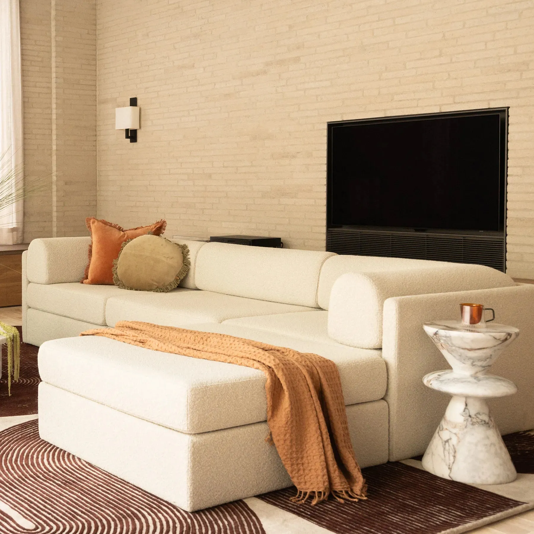 Addy 4 Seater Chaise Sofa - Copenhagen Grey