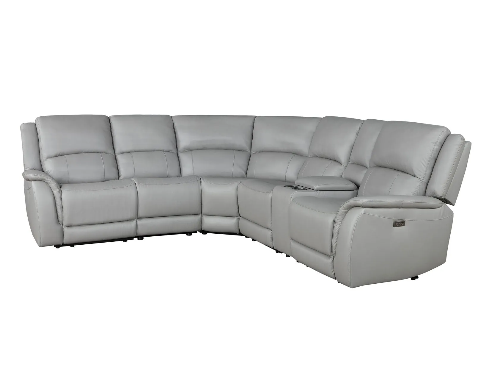 Adrian 6 Piece Stone Leather Power Sectional