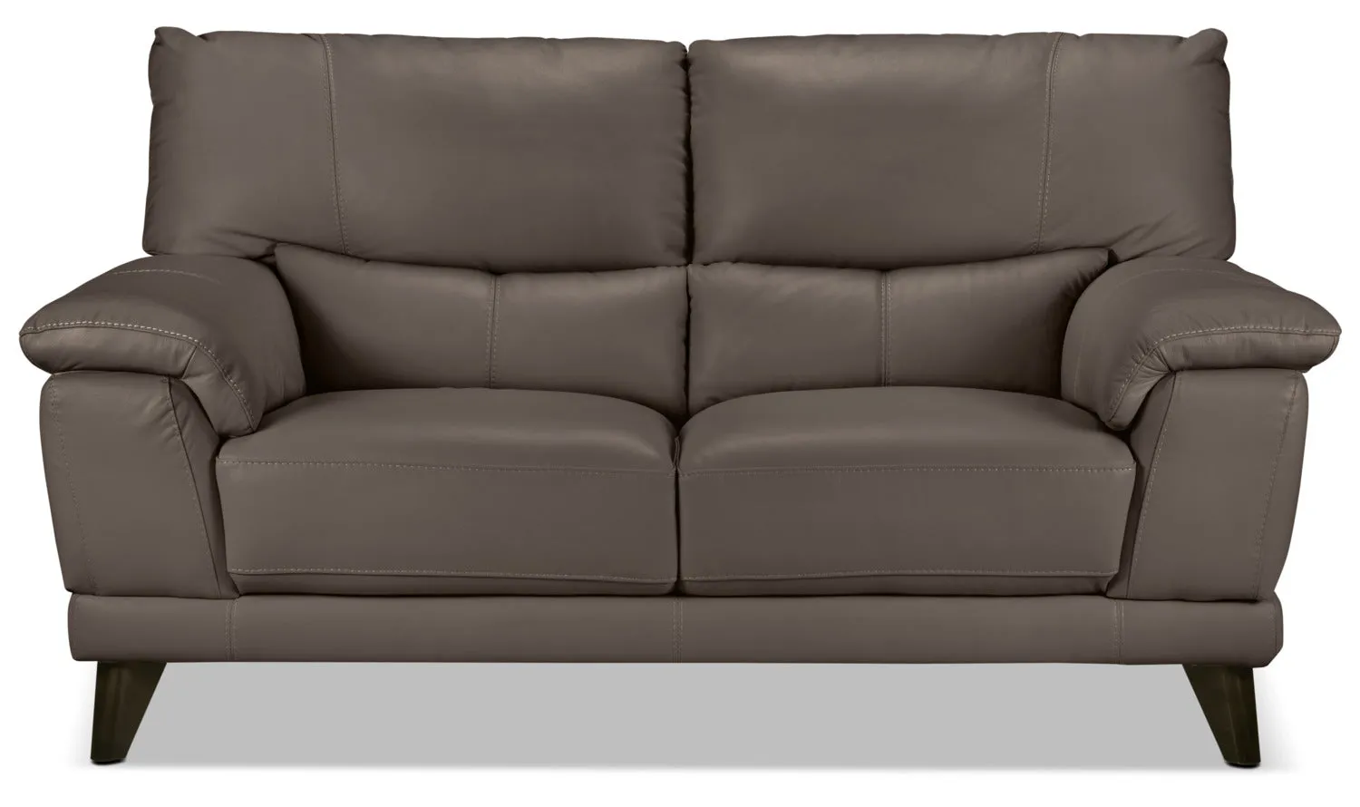 Braylon Leather Loveseat - African Grey