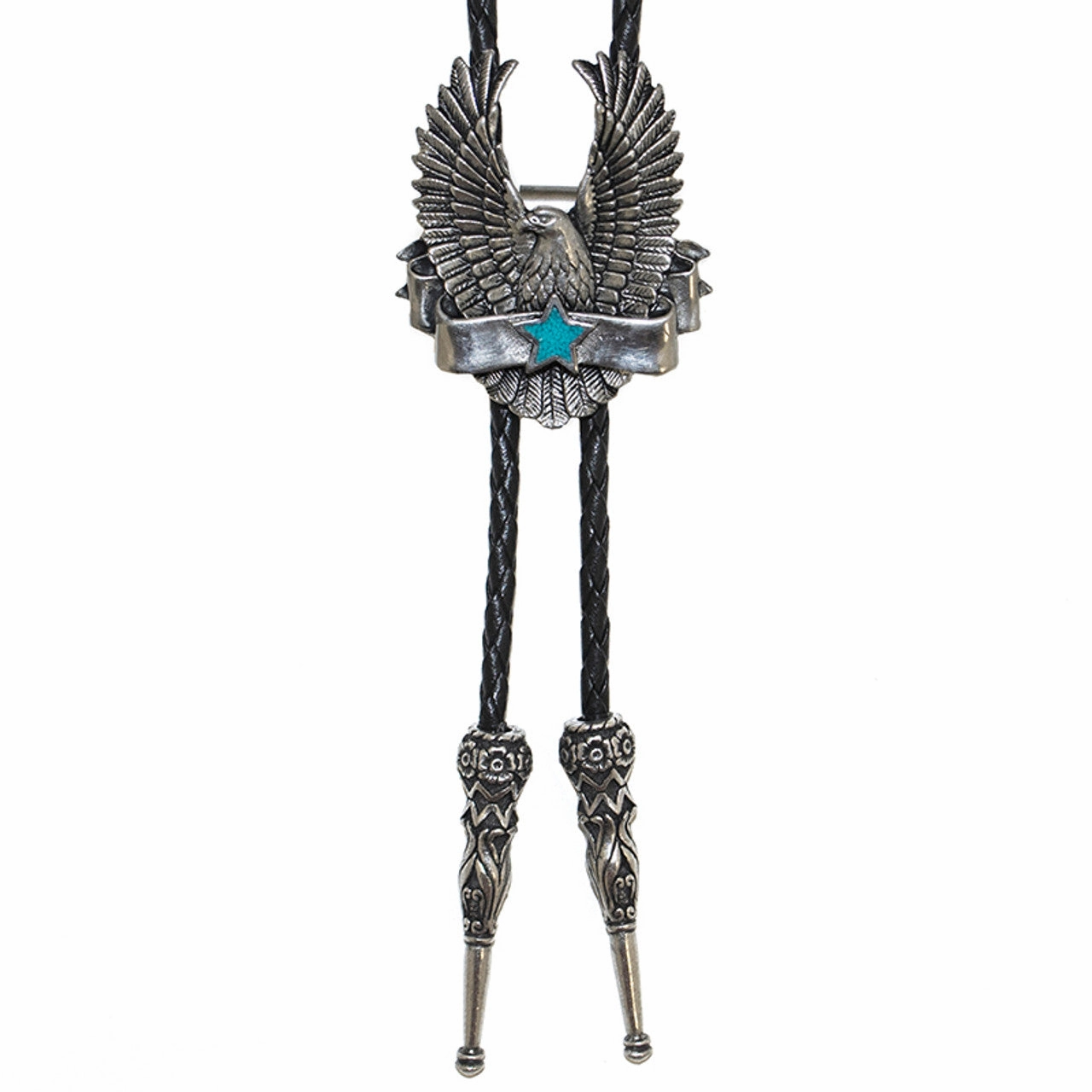 BT-258 Eagle & Star Design Bolo Tie