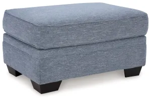 Carissa Manor Denim Ottoman