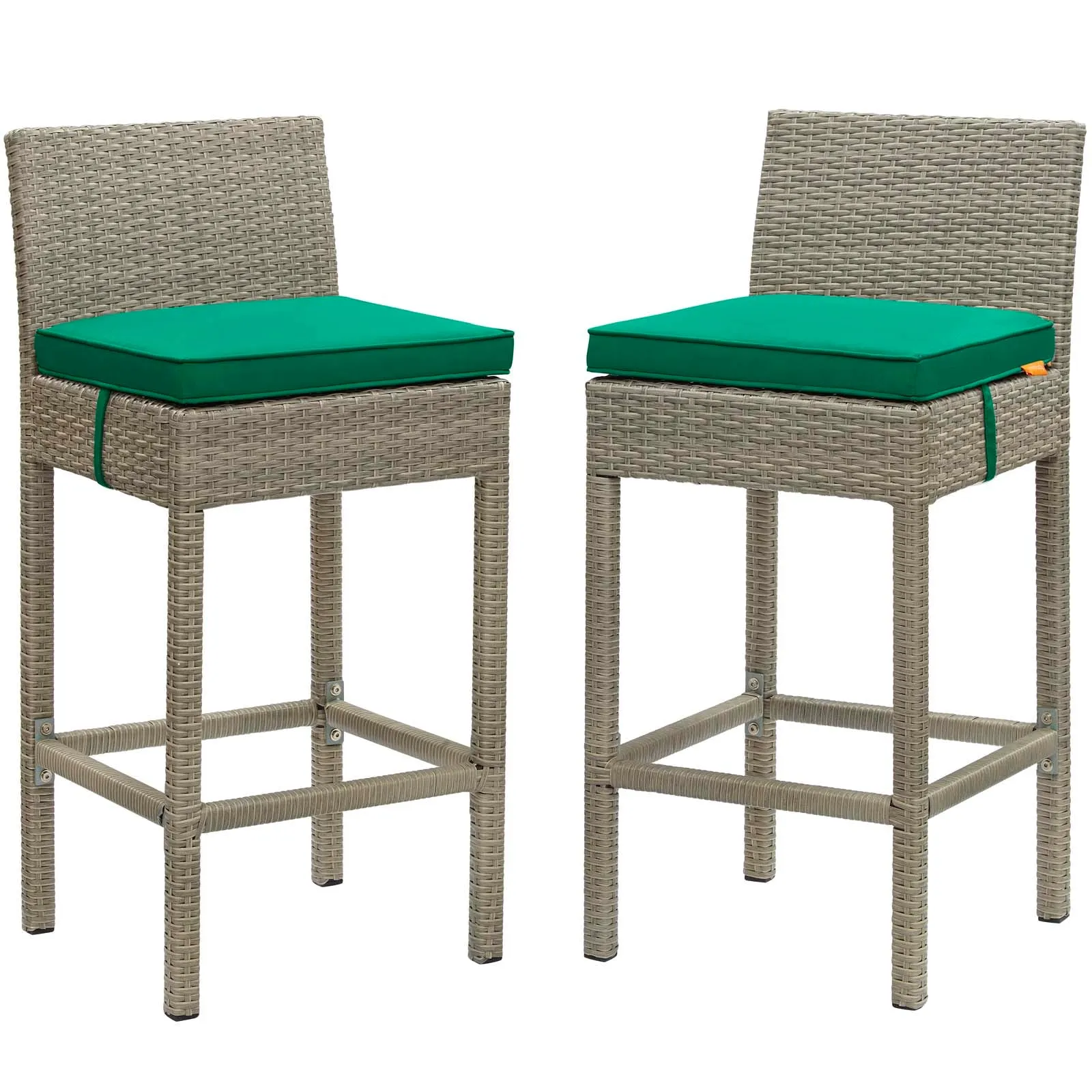Conduit Outdoor Patio Wicker Rattan Bar Stool Set of 2 by Modway