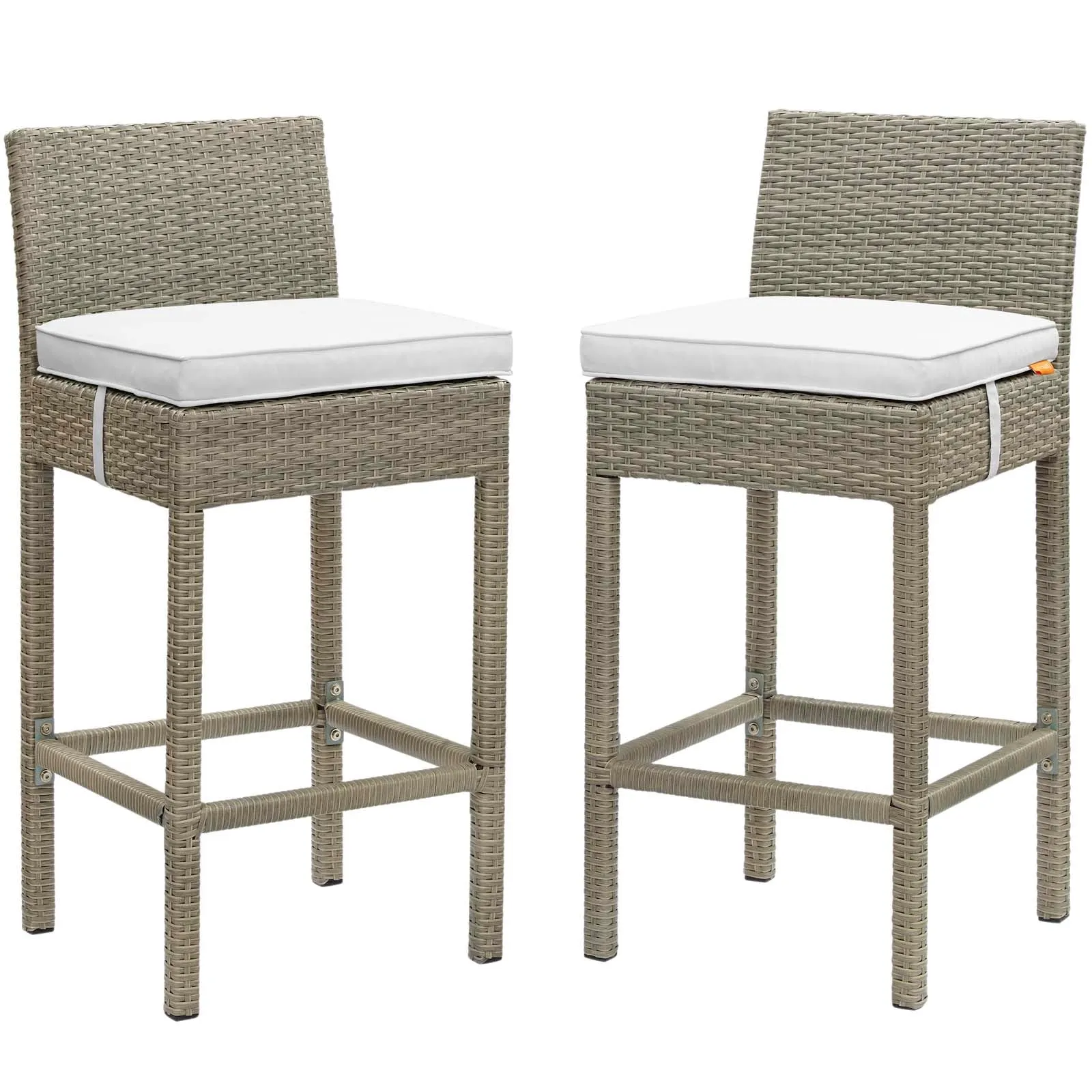 Conduit Outdoor Patio Wicker Rattan Bar Stool Set of 2 by Modway