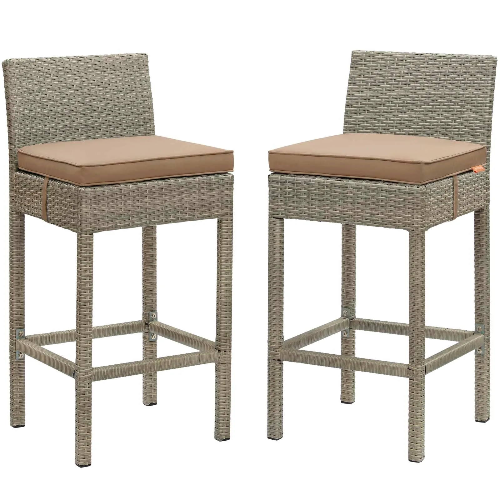 Conduit Outdoor Patio Wicker Rattan Bar Stool Set of 2 by Modway