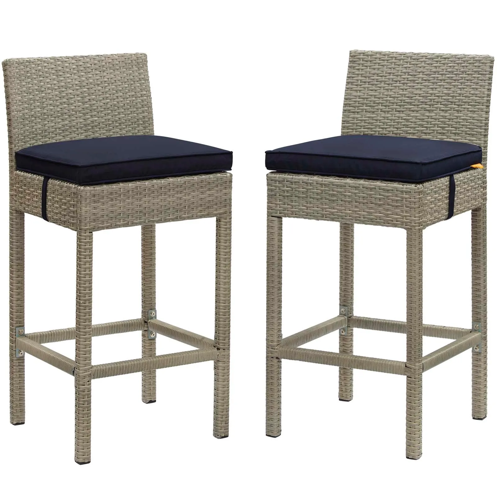 Conduit Outdoor Patio Wicker Rattan Bar Stool Set of 2 by Modway