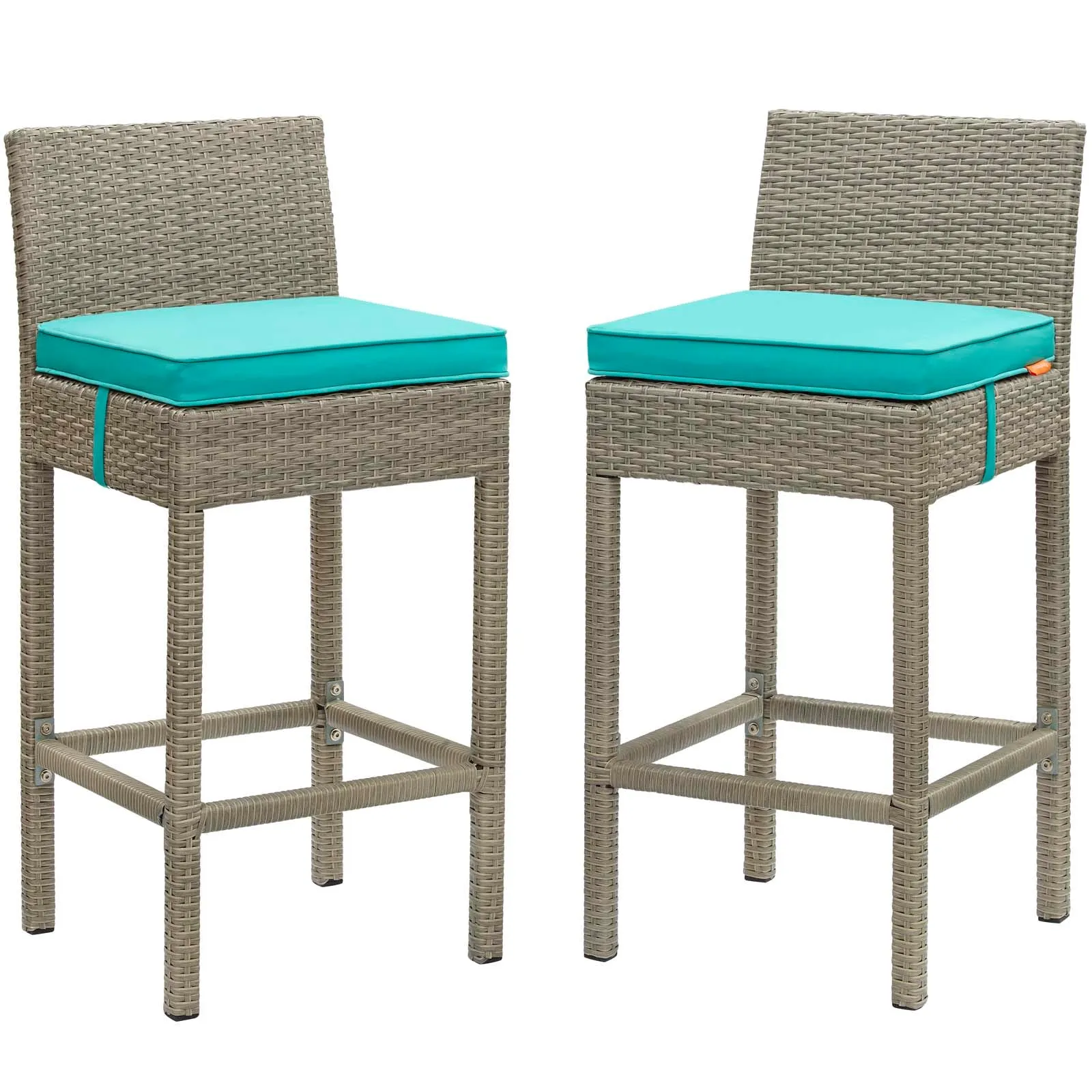 Conduit Outdoor Patio Wicker Rattan Bar Stool Set of 2 by Modway