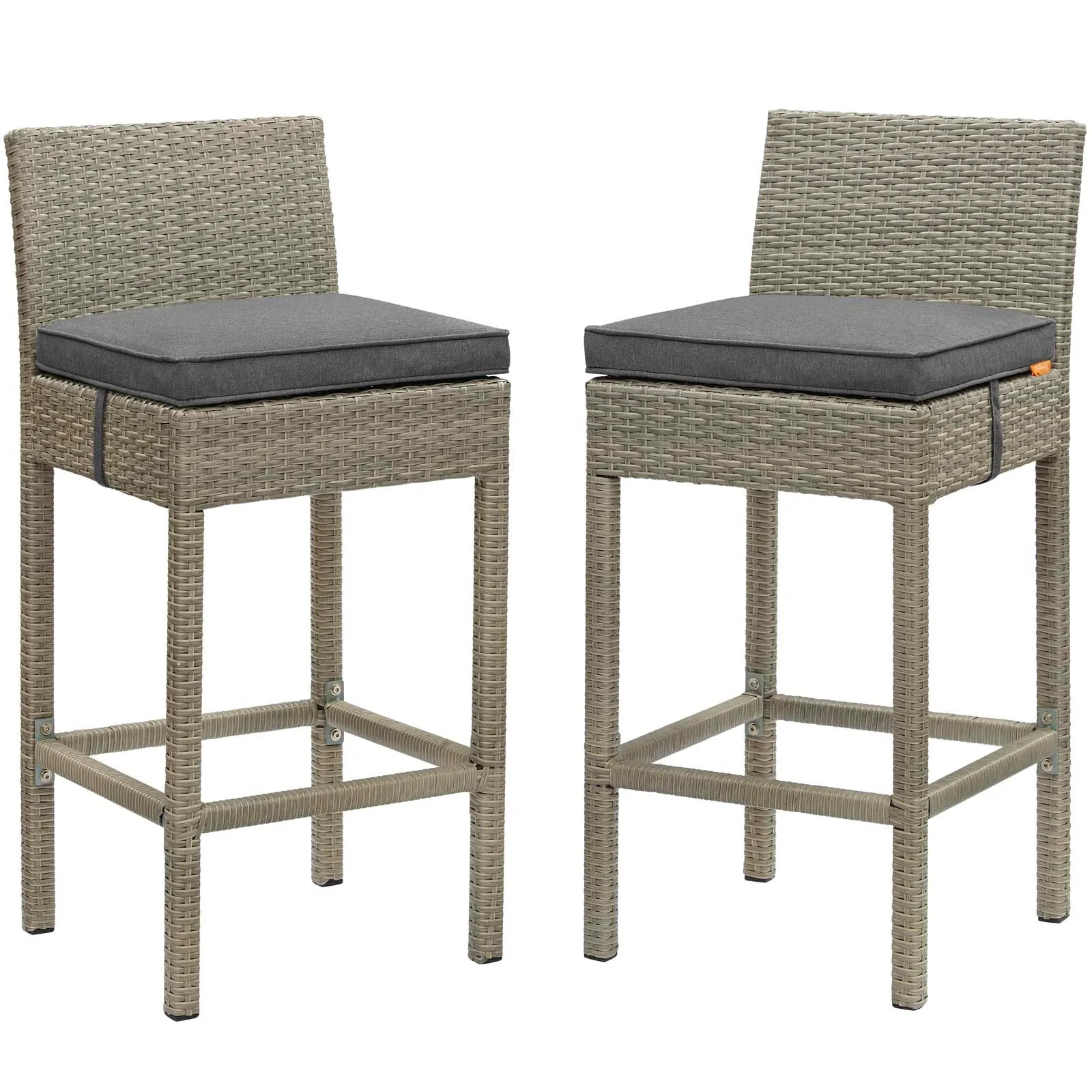 Conduit Outdoor Patio Wicker Rattan Bar Stool Set of 2 by Modway
