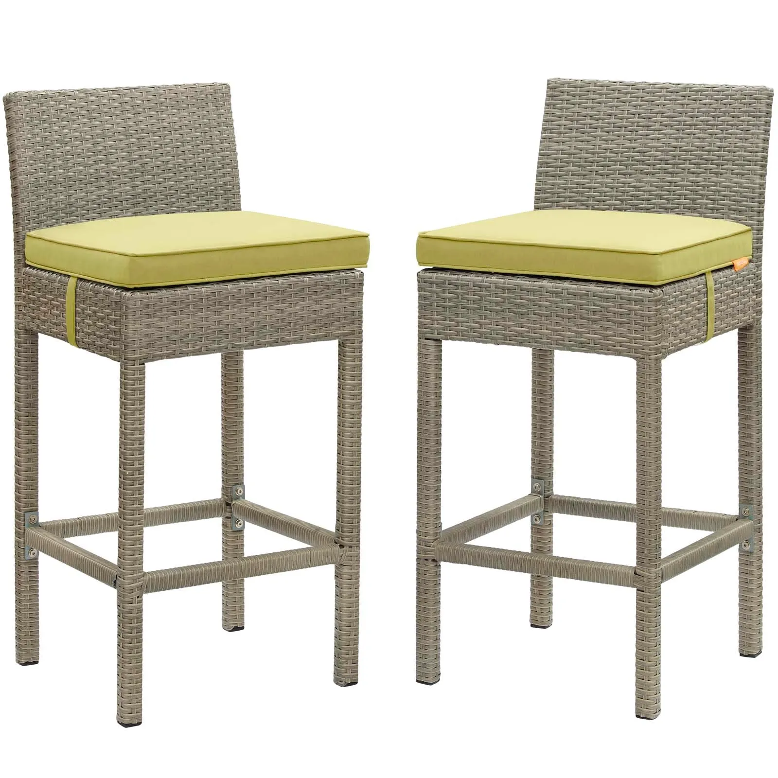 Conduit Outdoor Patio Wicker Rattan Bar Stool Set of 2 by Modway