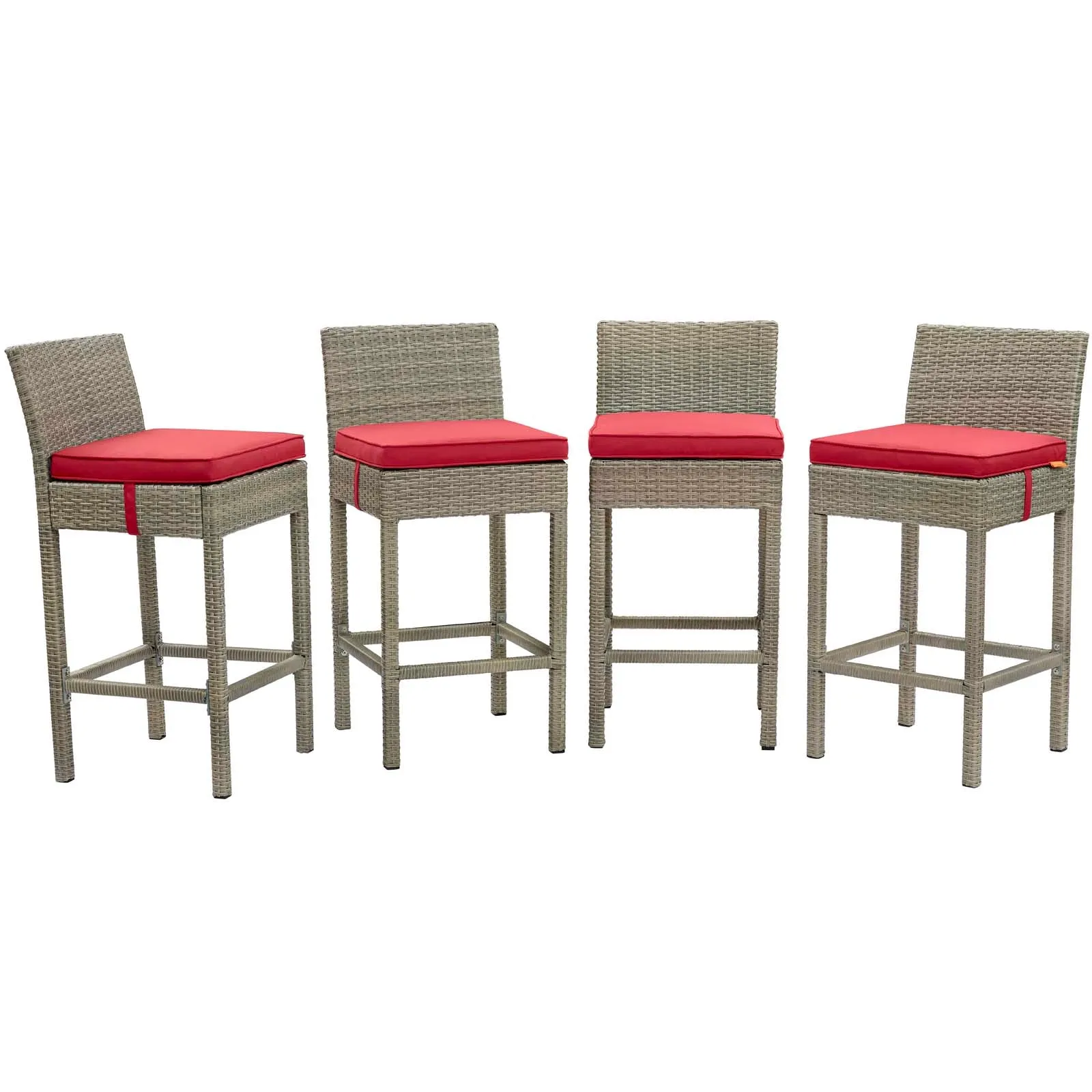 Conduit Outdoor Patio Wicker Rattan Bar Stool Set of 4 by Modway