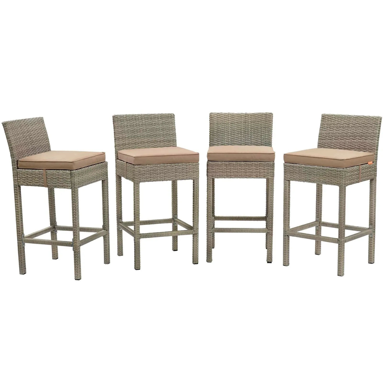 Conduit Outdoor Patio Wicker Rattan Bar Stool Set of 4 by Modway
