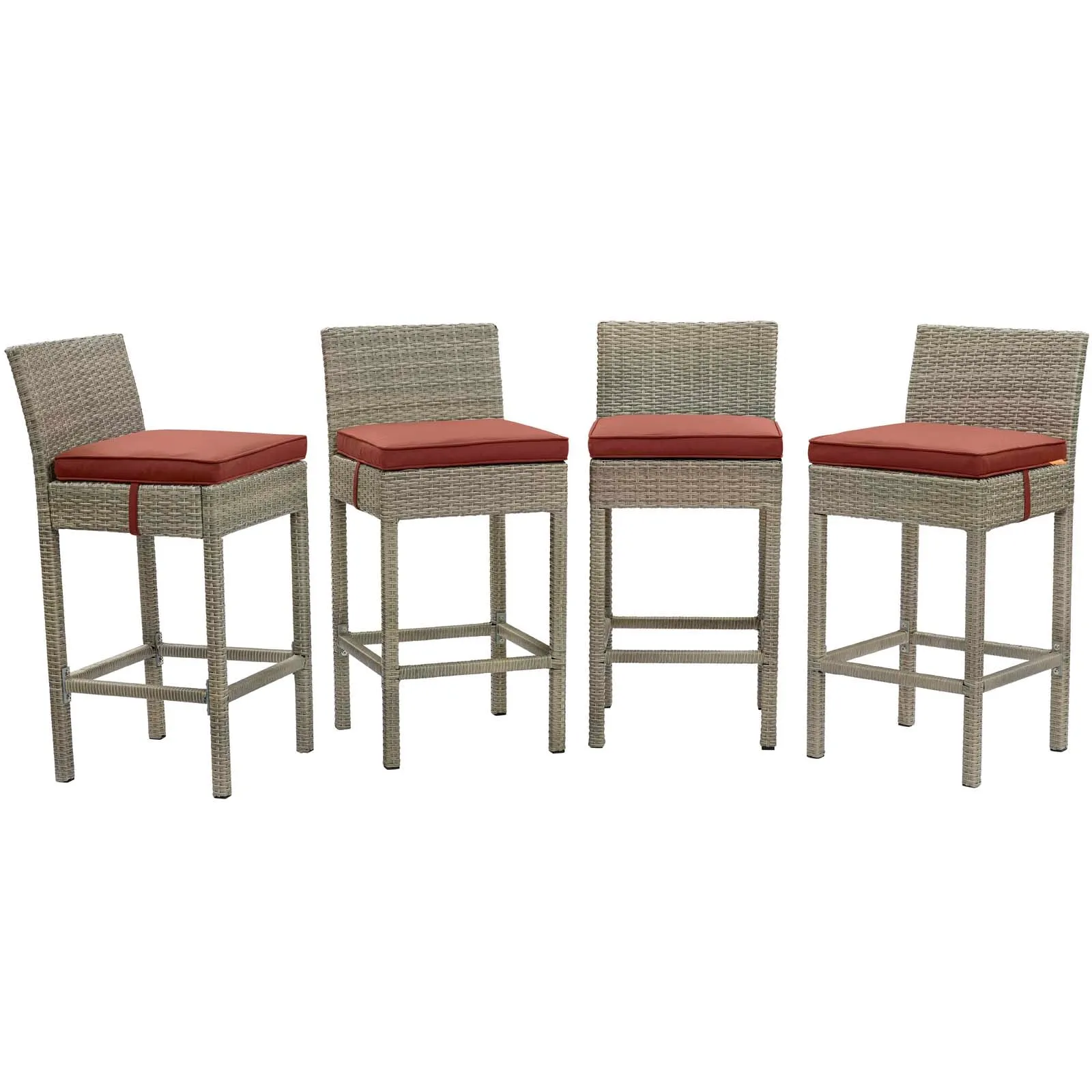Conduit Outdoor Patio Wicker Rattan Bar Stool Set of 4 by Modway