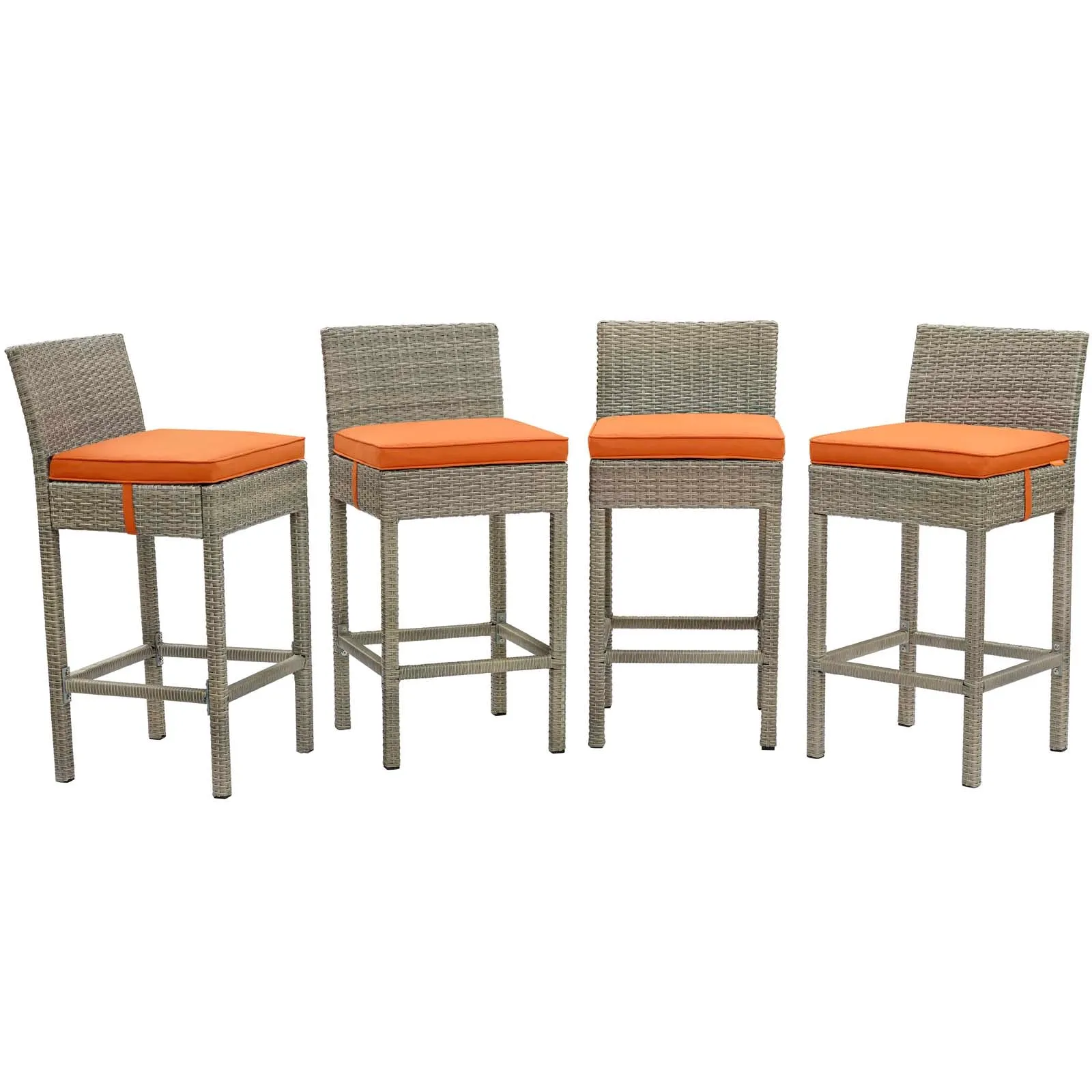 Conduit Outdoor Patio Wicker Rattan Bar Stool Set of 4 by Modway