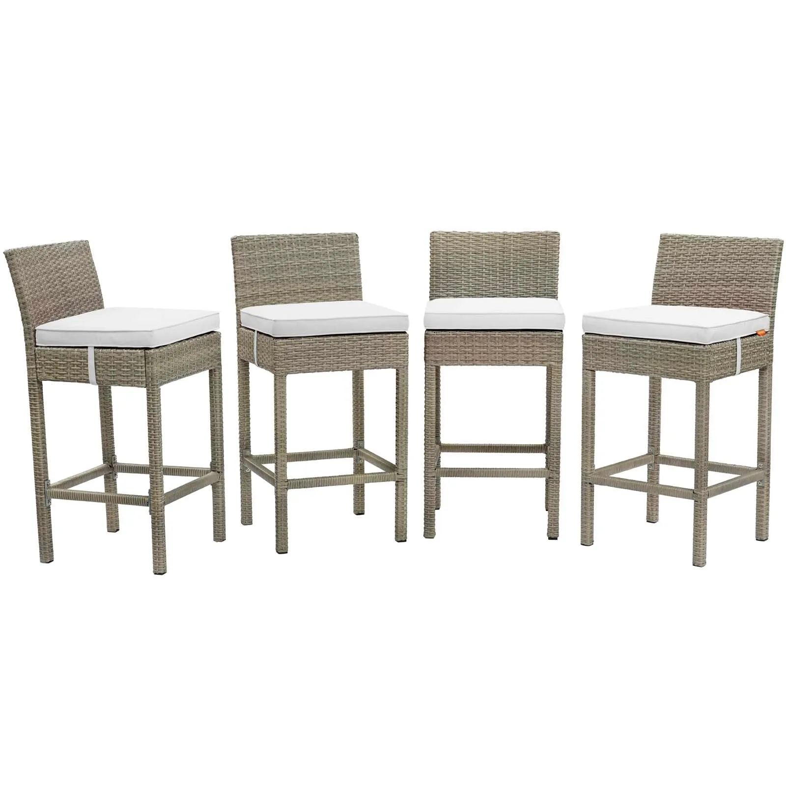 Conduit Outdoor Patio Wicker Rattan Bar Stool Set of 4 by Modway