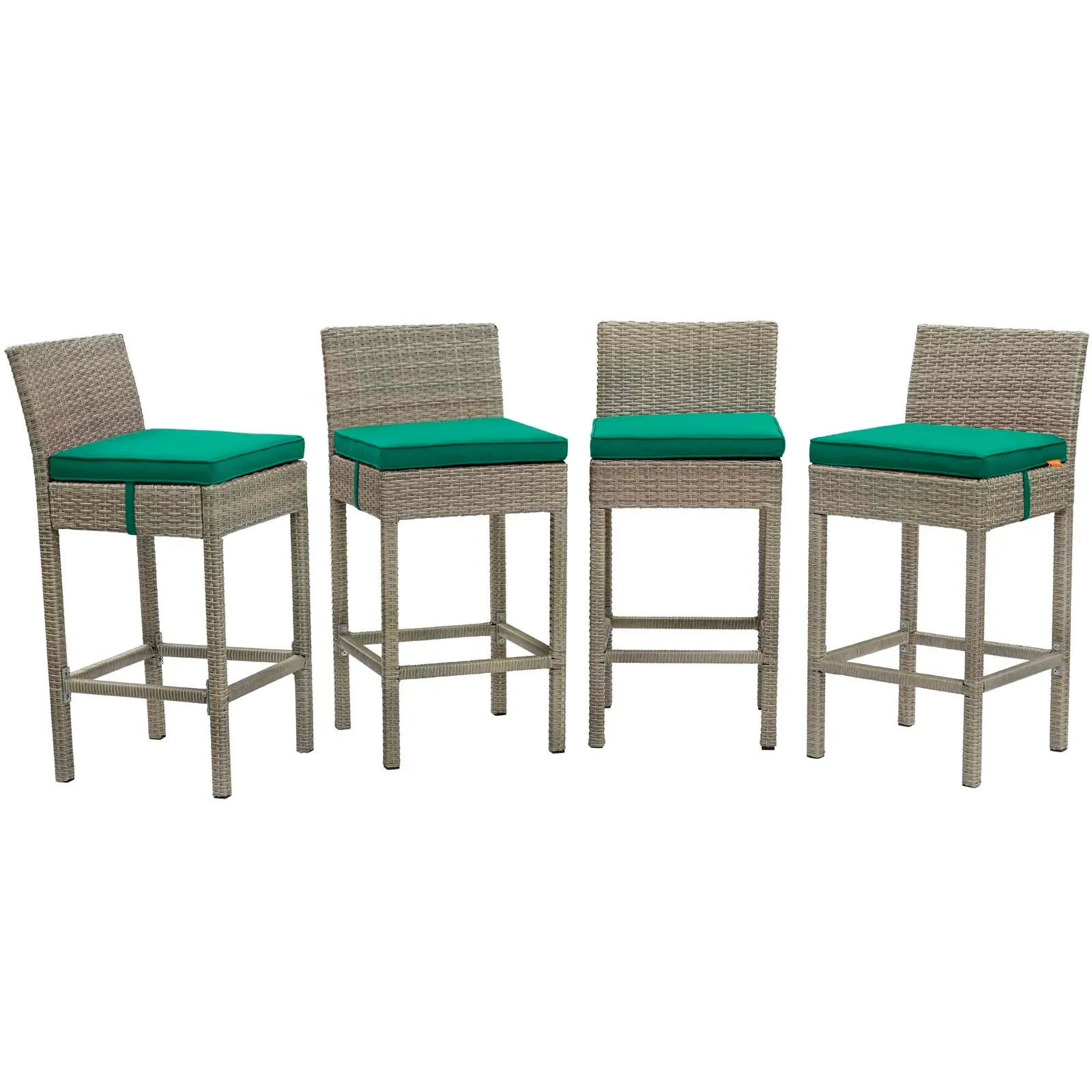 Conduit Outdoor Patio Wicker Rattan Bar Stool Set of 4 by Modway