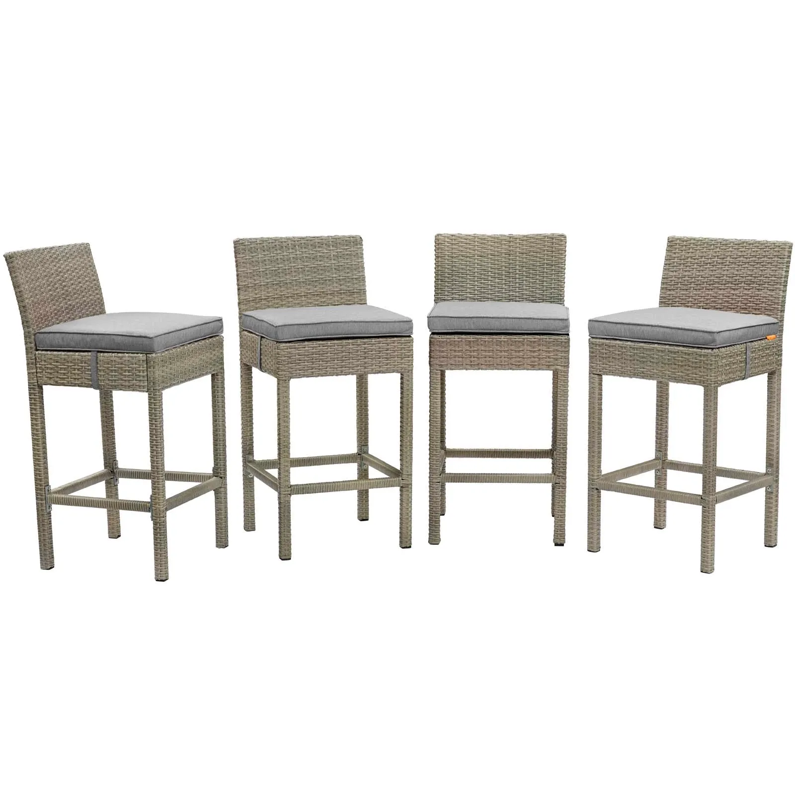 Conduit Outdoor Patio Wicker Rattan Bar Stool Set of 4 by Modway