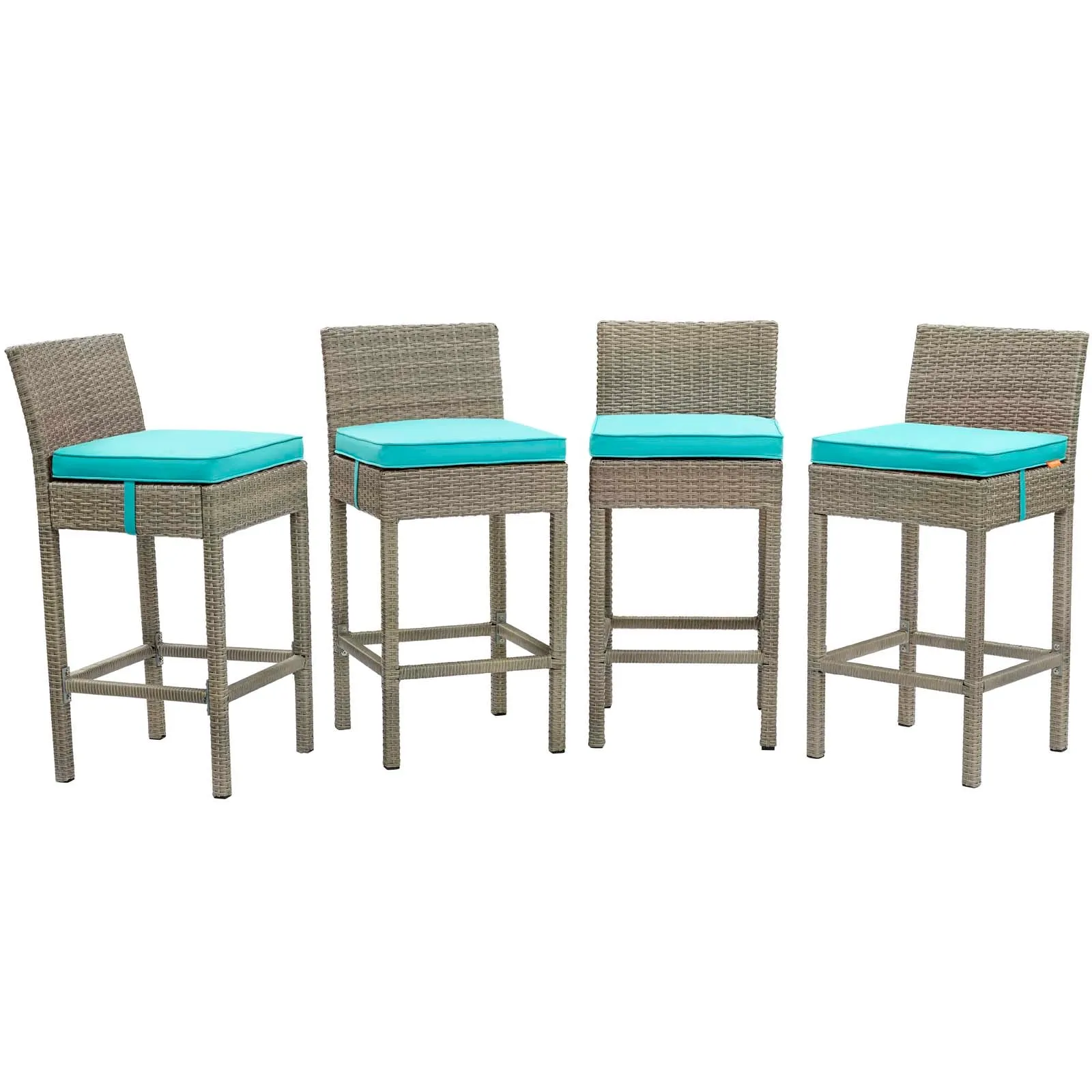 Conduit Outdoor Patio Wicker Rattan Bar Stool Set of 4 by Modway