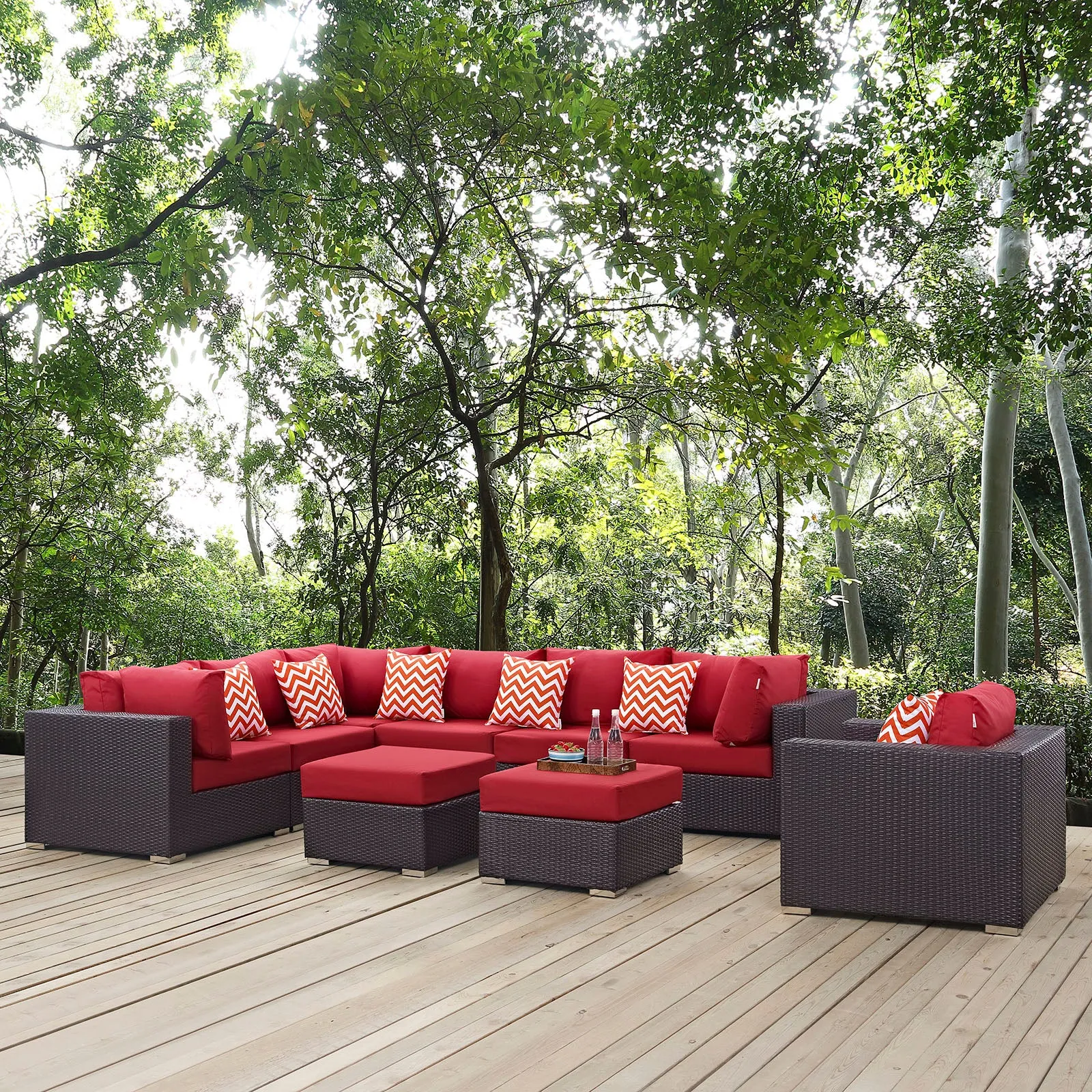 Convene 9 Piece Outdoor Patio Sectional Set by Modway