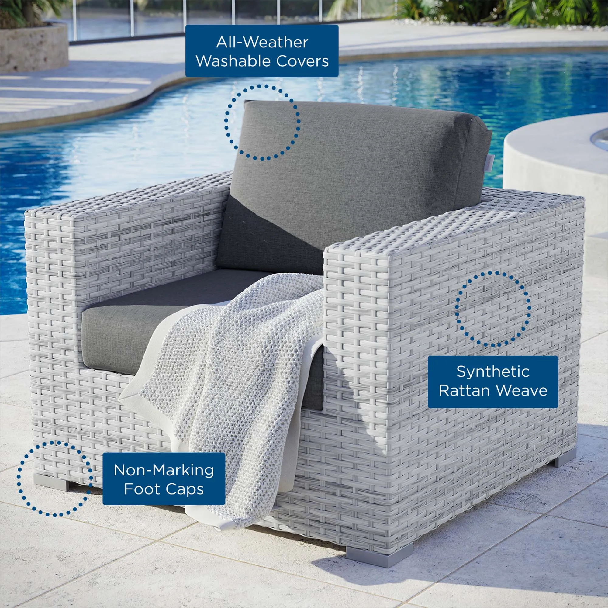 Convene Outdoor Patio Armchair by Modway