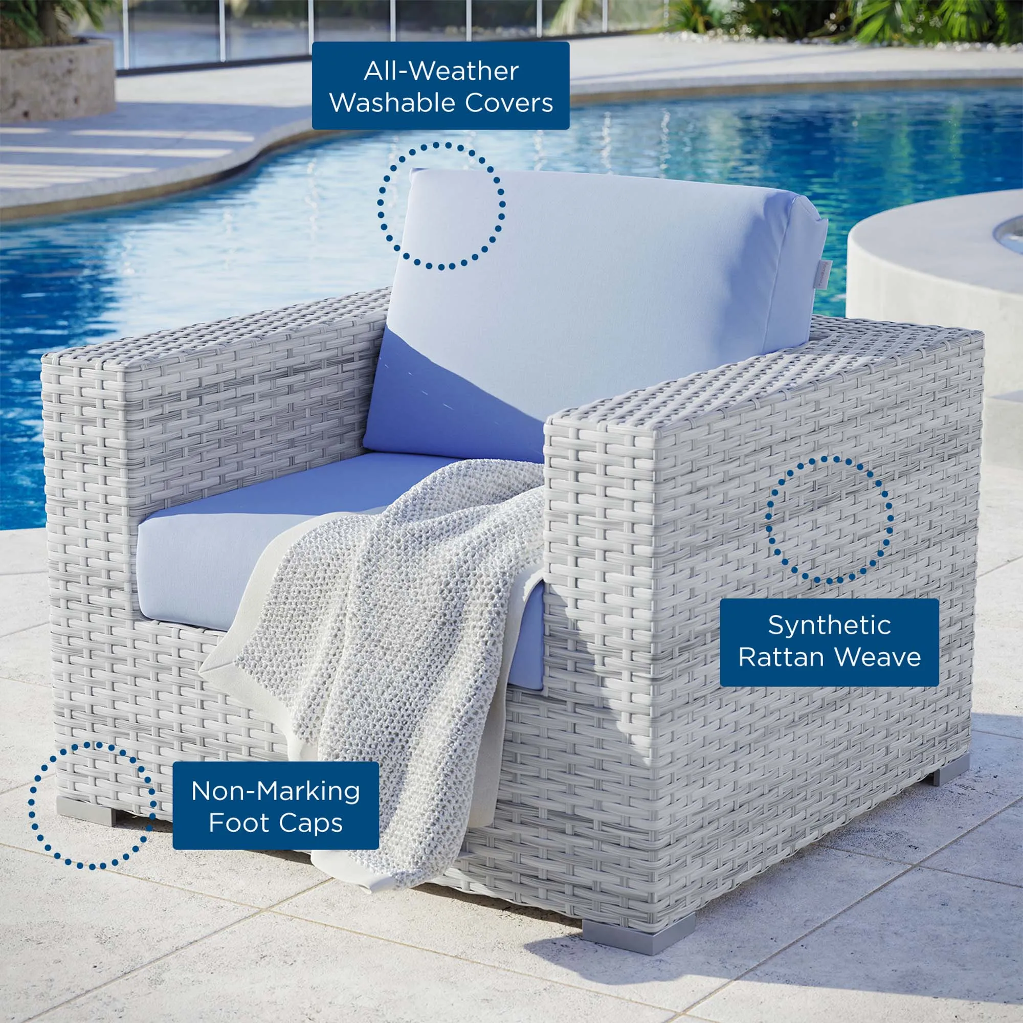 Convene Outdoor Patio Armchair by Modway