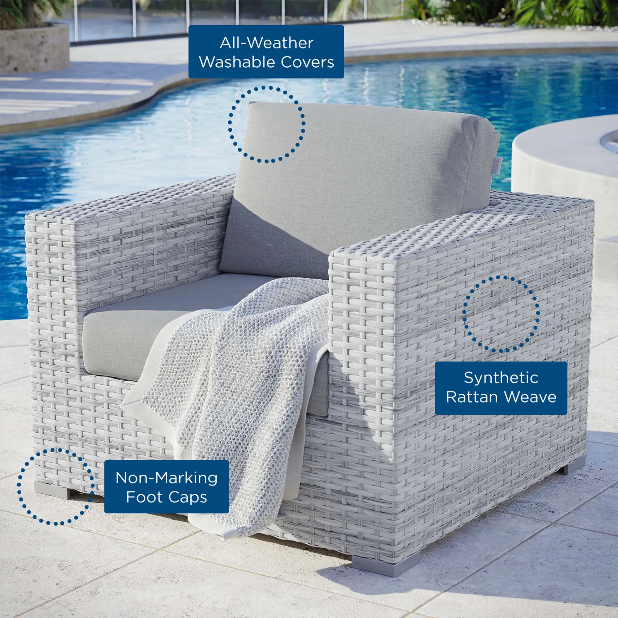 Convene Outdoor Patio Armchair by Modway