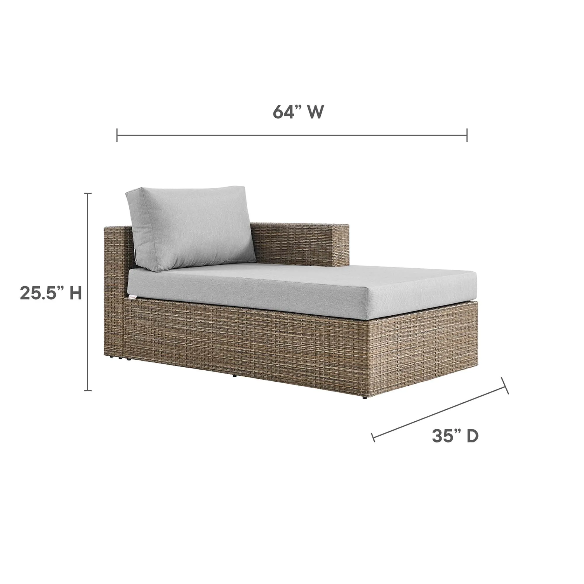 Convene Outdoor Patio Outdoor Patio Right-Arm Chaise by Modway