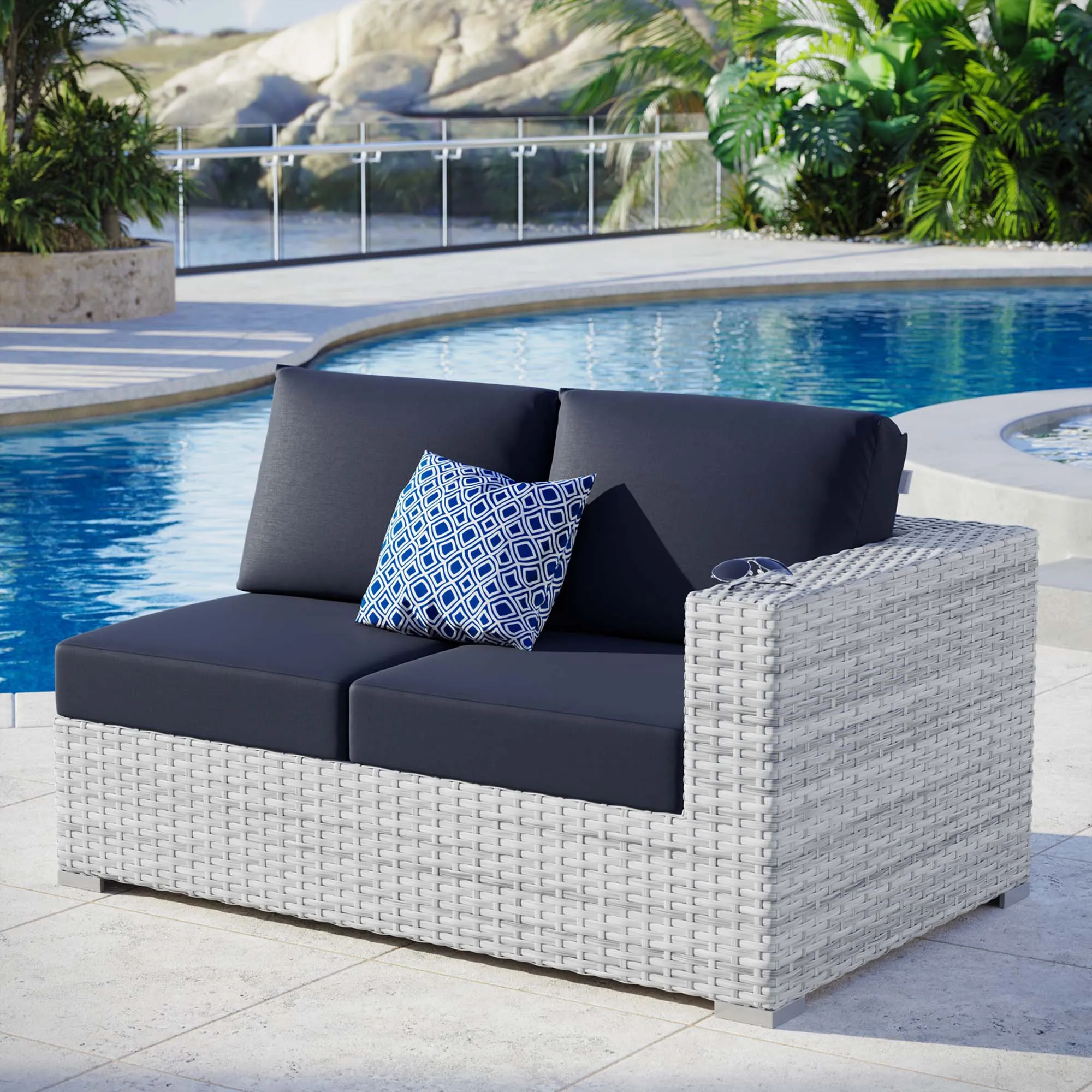 Convene Outdoor Patio Right-Arm Loveseat by Modway