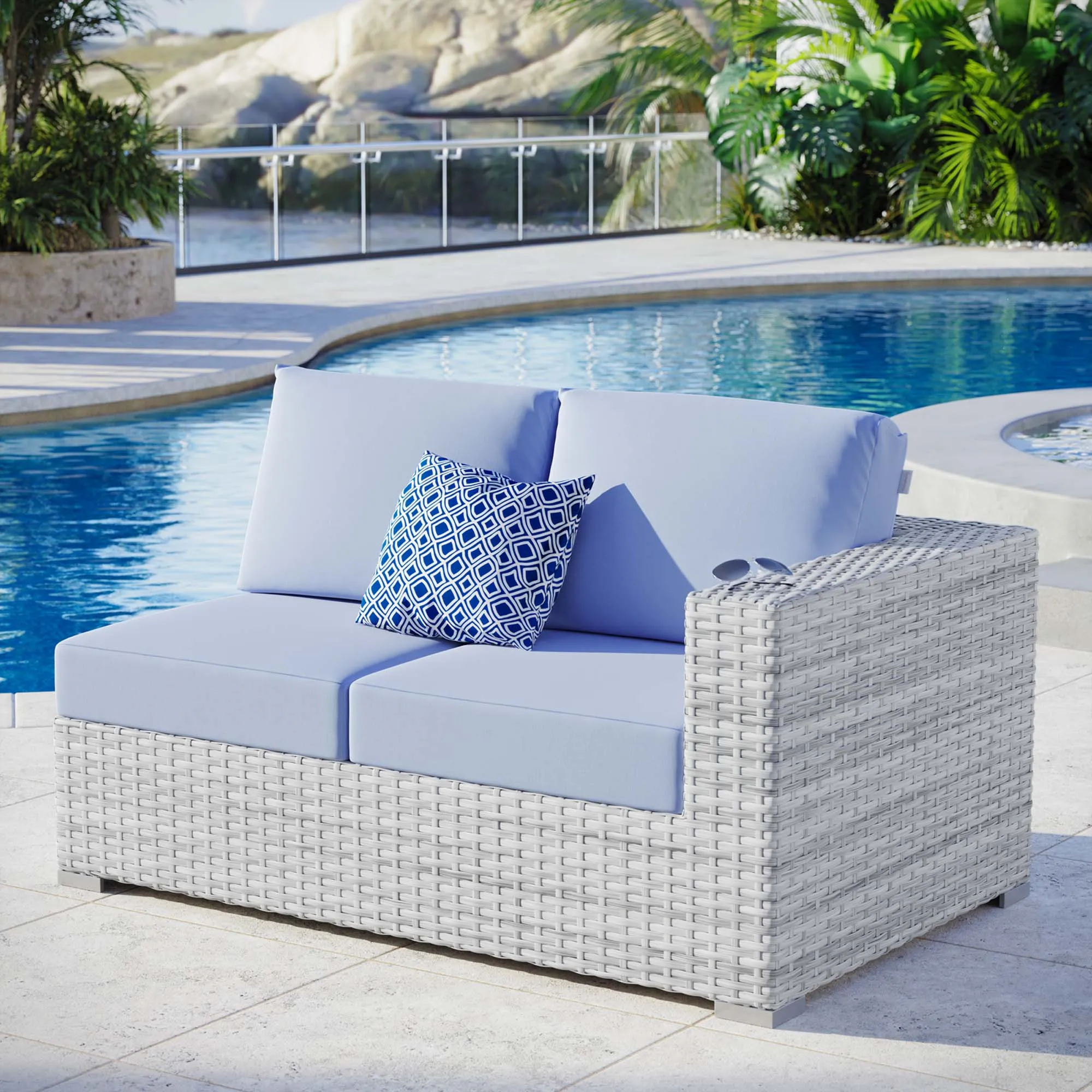 Convene Outdoor Patio Right-Arm Loveseat by Modway