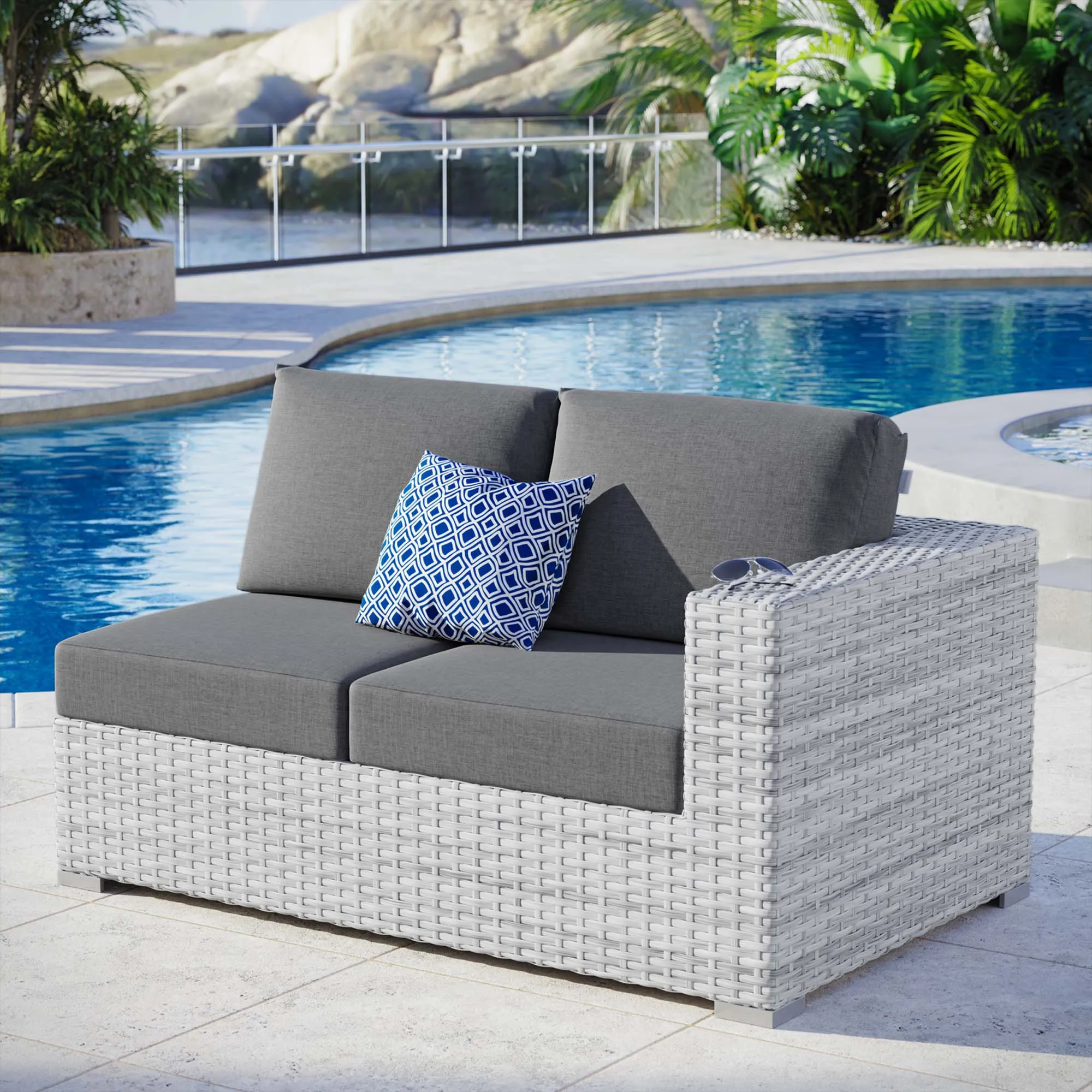 Convene Outdoor Patio Right-Arm Loveseat by Modway