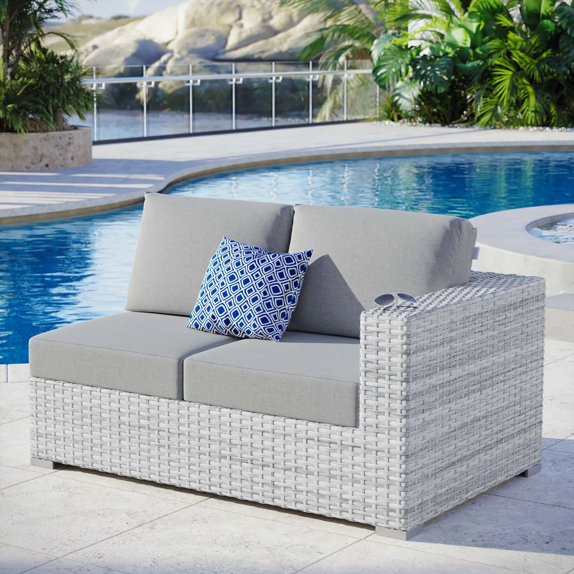 Convene Outdoor Patio Right-Arm Loveseat by Modway