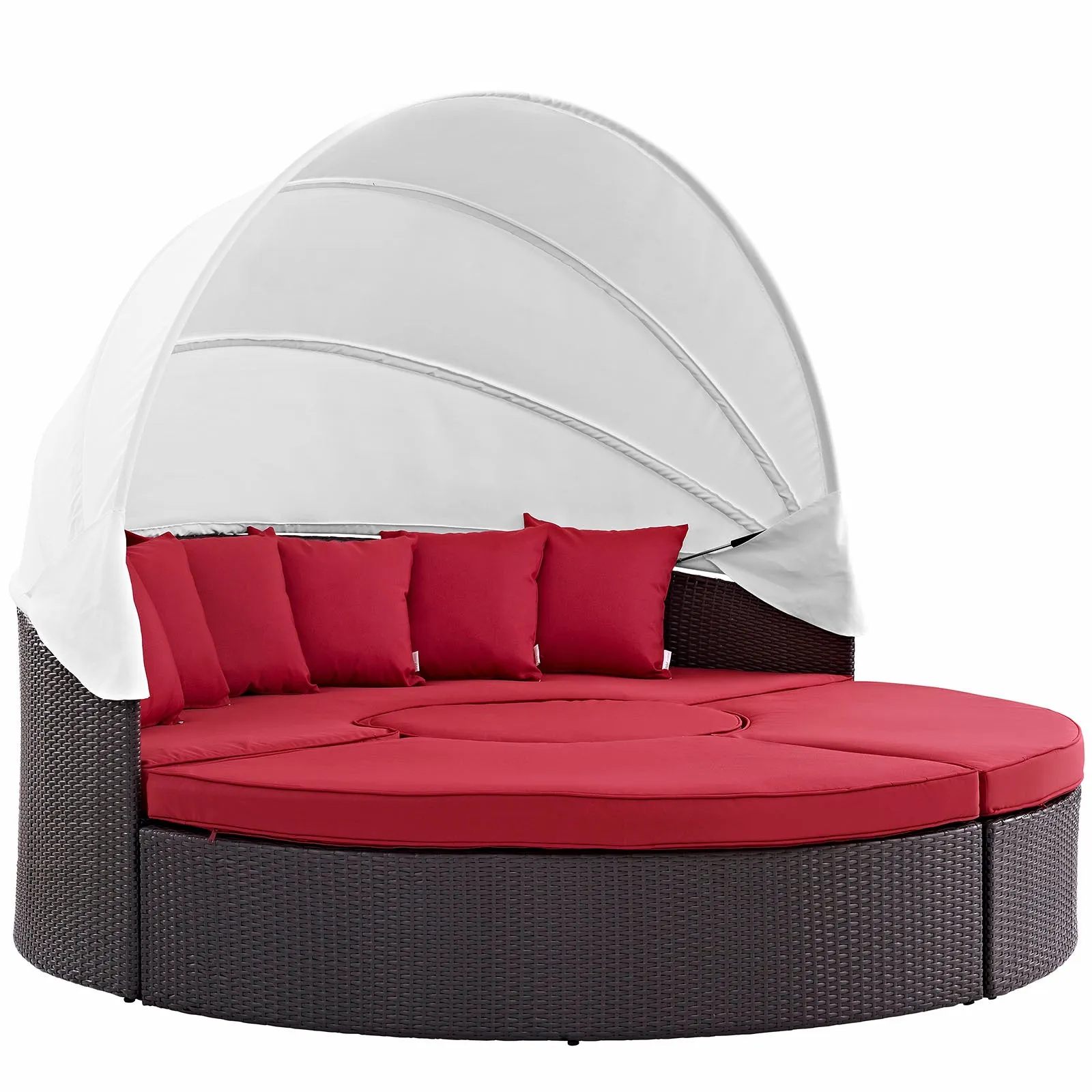 Convene Wicker Rattan Outdoor Patio Canopy Sectional Daybed