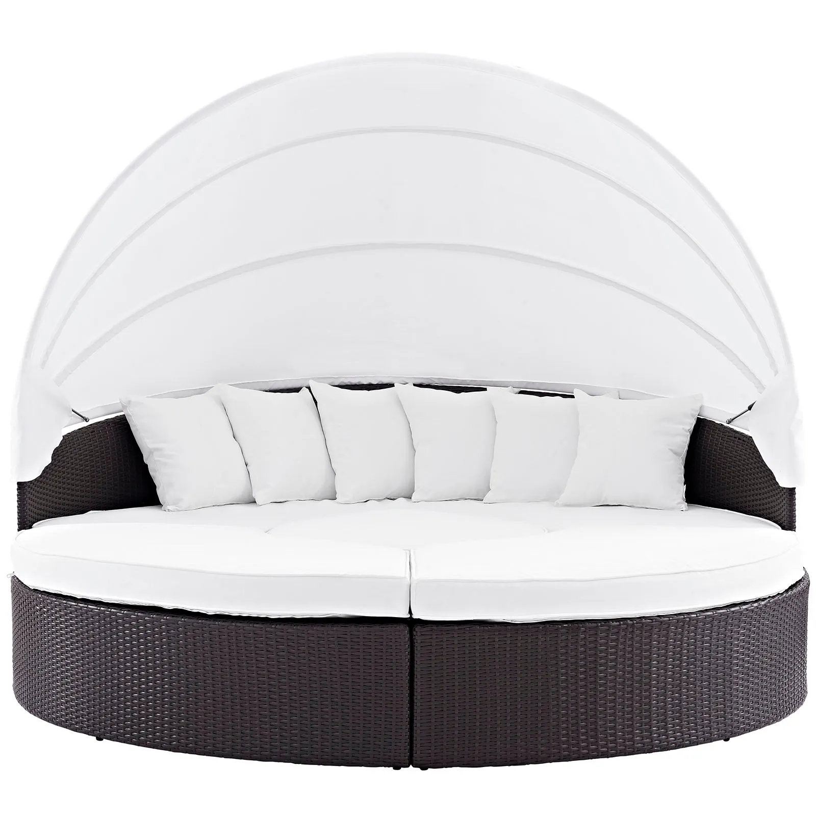 Convene Wicker Rattan Outdoor Patio Canopy Sectional Daybed