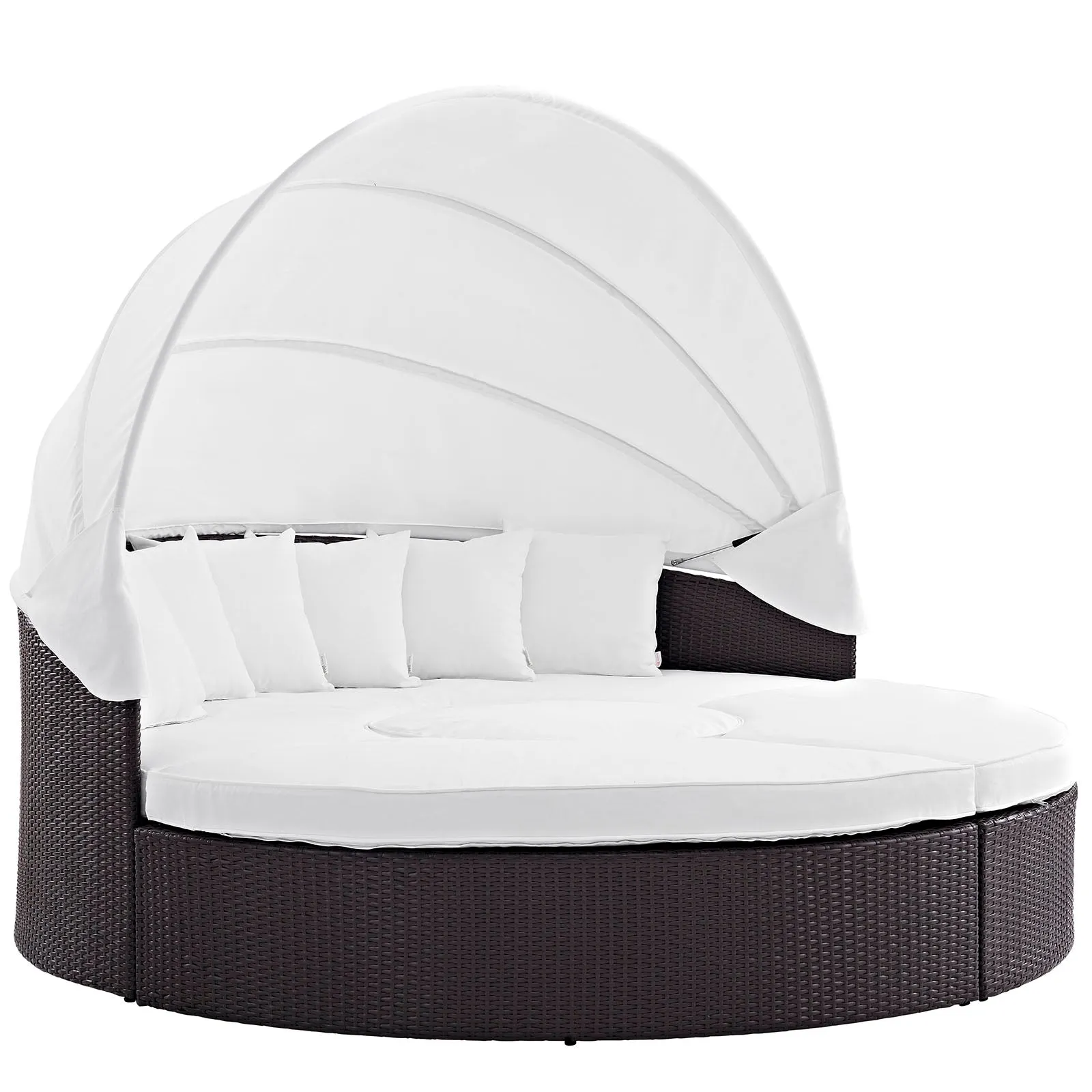 Convene Wicker Rattan Outdoor Patio Canopy Sectional Daybed