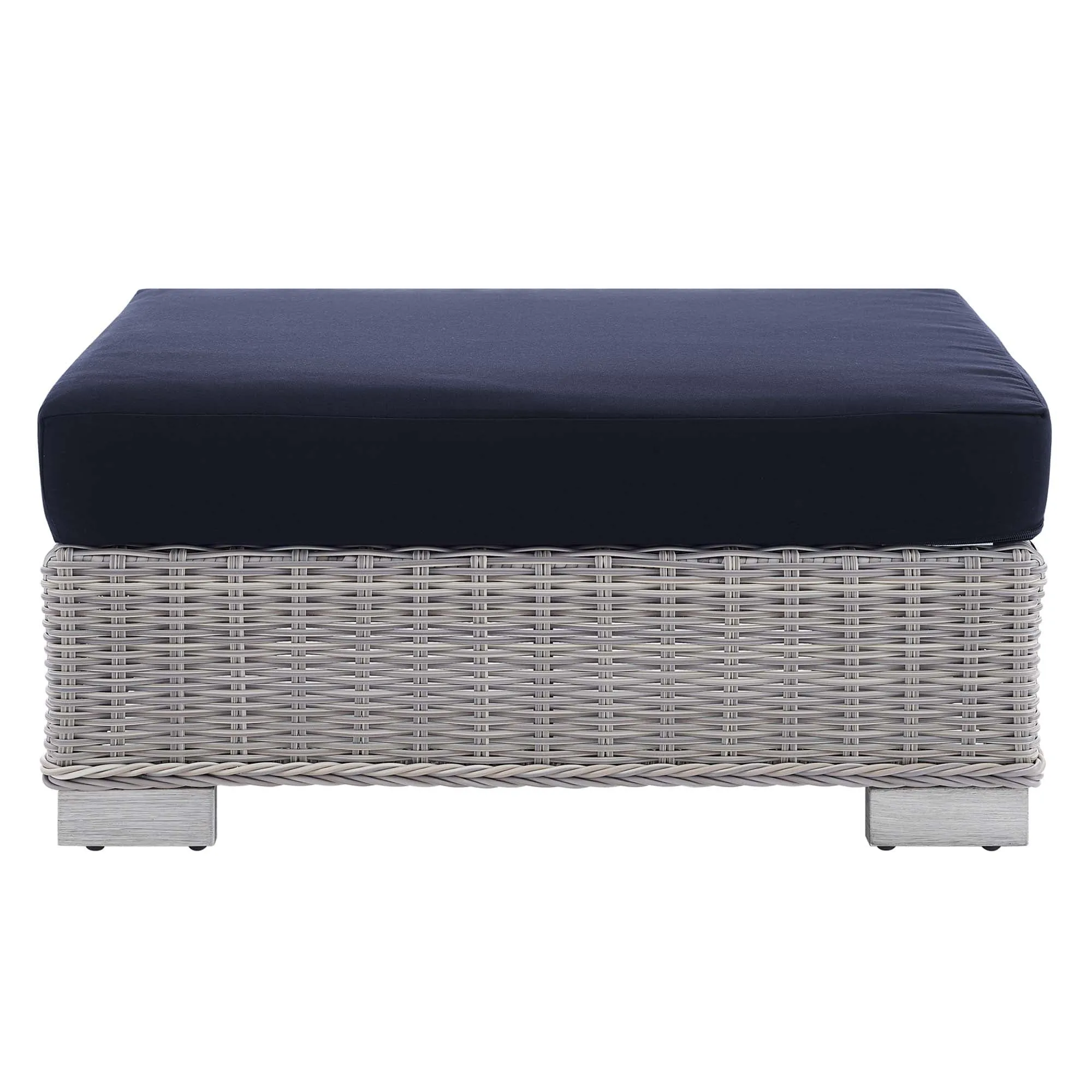 Conway 2-Piece Sunbrella® Outdoor Patio Wicker Rattan Armchair and Ottoman Set by Modway