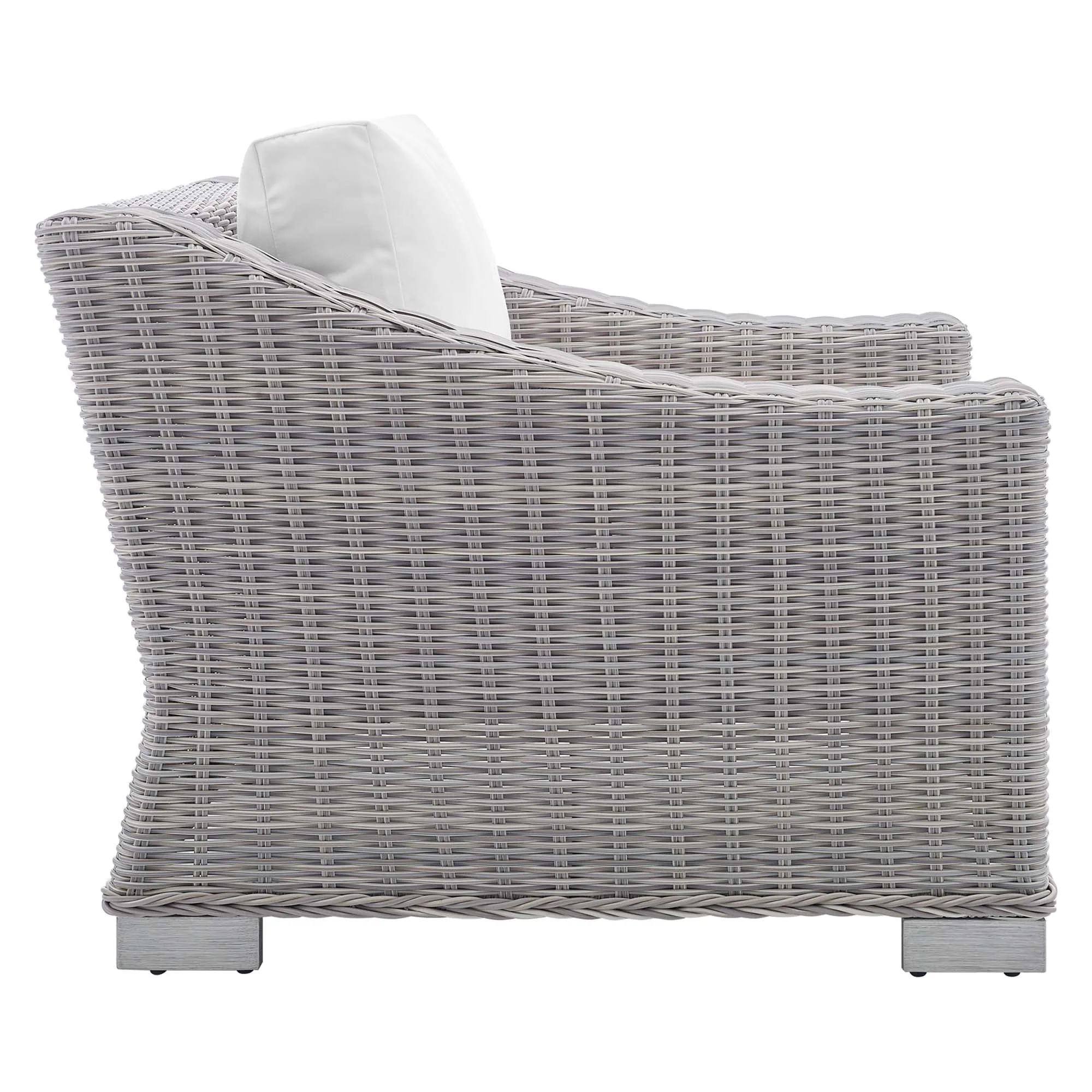 Conway 2-Piece Sunbrella® Outdoor Patio Wicker Rattan Armchair and Ottoman Set by Modway