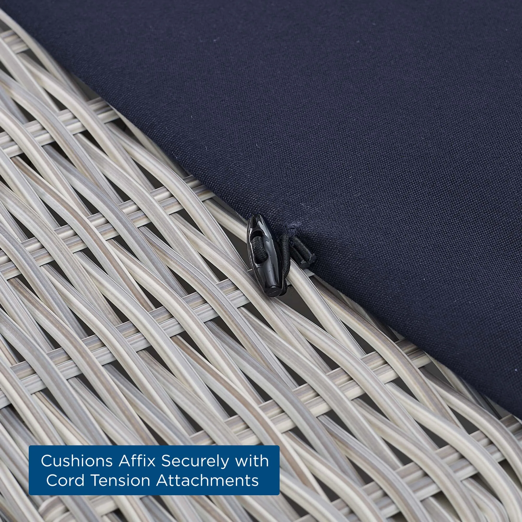 Conway 2-Piece Sunbrella® Outdoor Patio Wicker Rattan Armchair and Ottoman Set by Modway