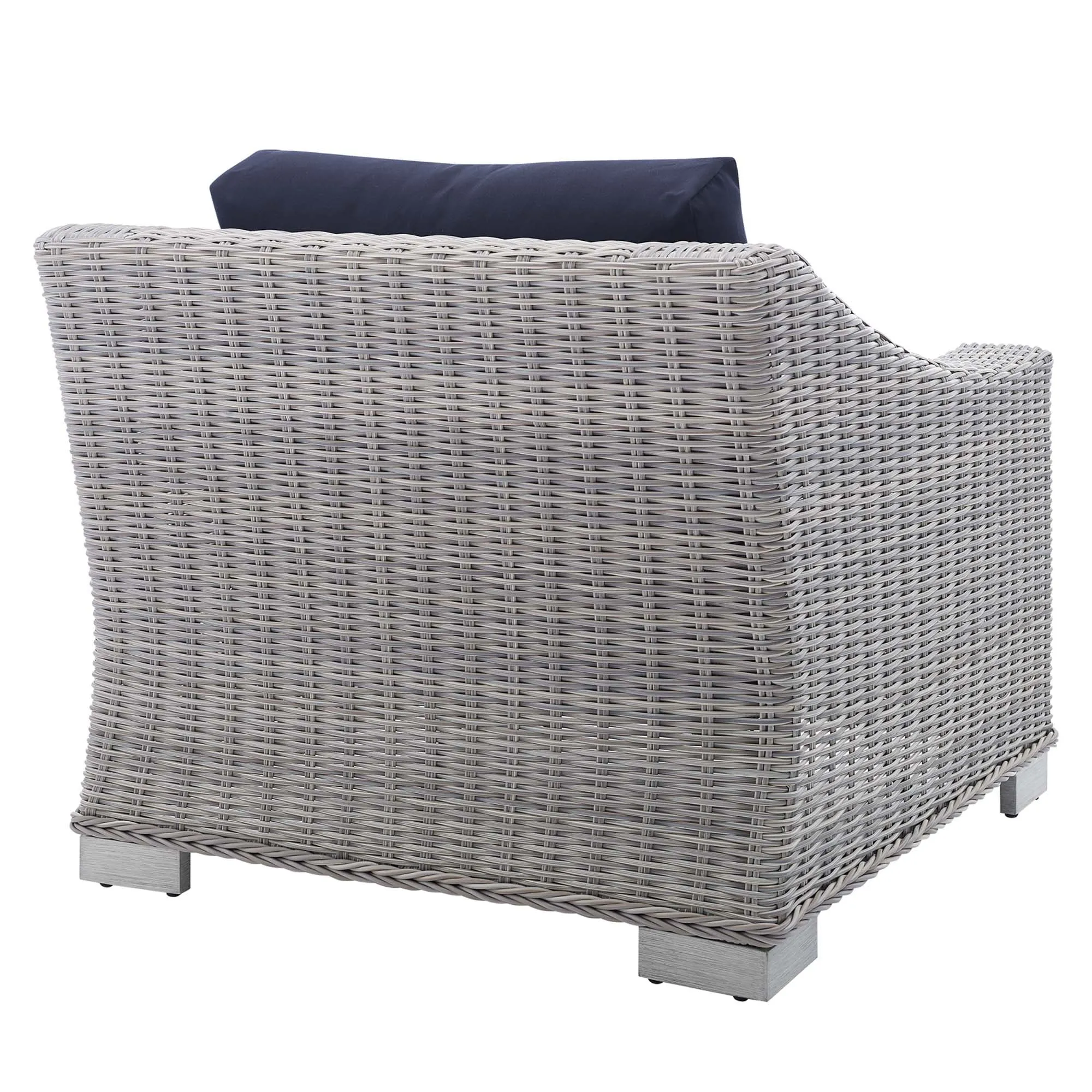 Conway 2-Piece Sunbrella® Outdoor Patio Wicker Rattan Armchair and Ottoman Set by Modway