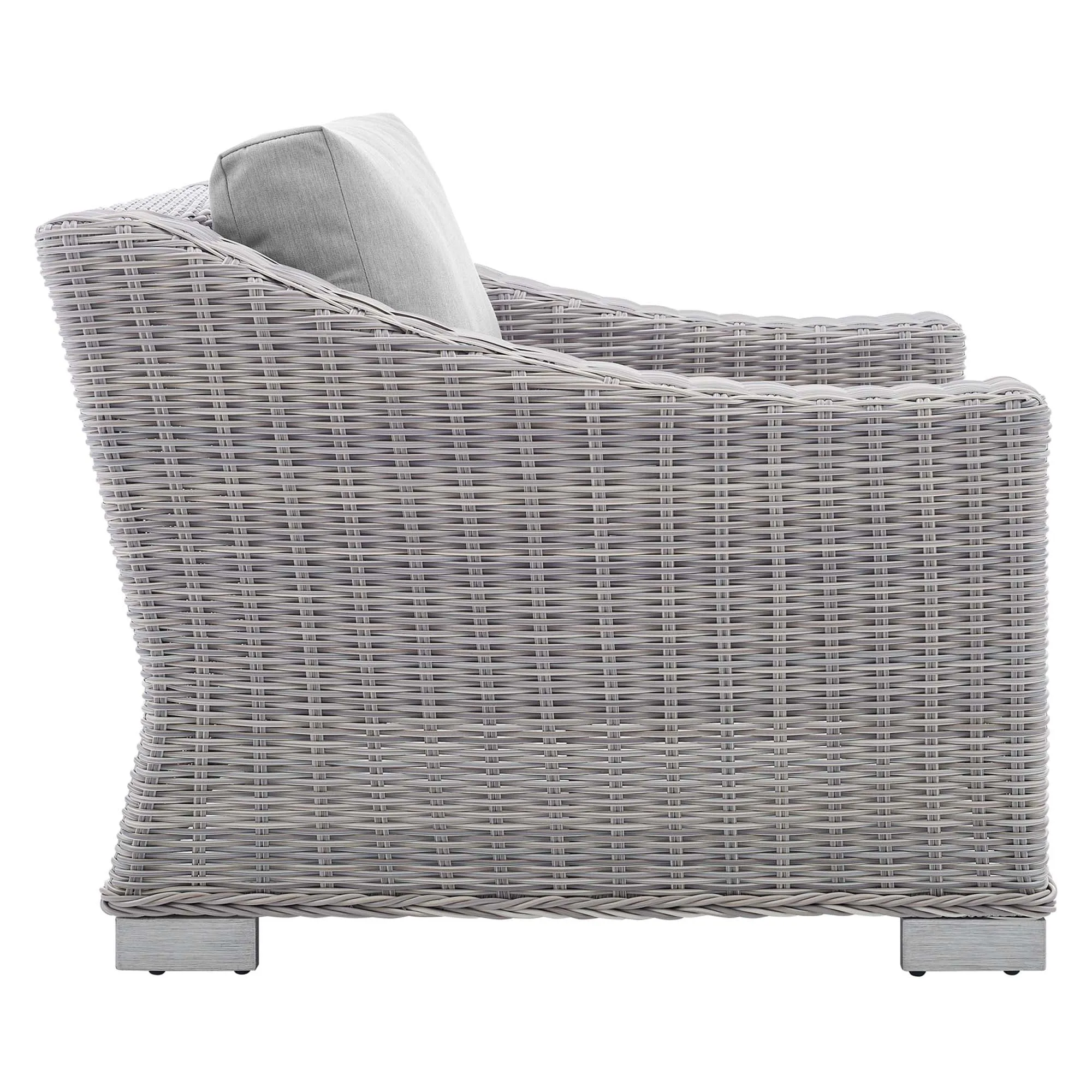 Conway 2-Piece Sunbrella® Outdoor Patio Wicker Rattan Armchair and Ottoman Set by Modway