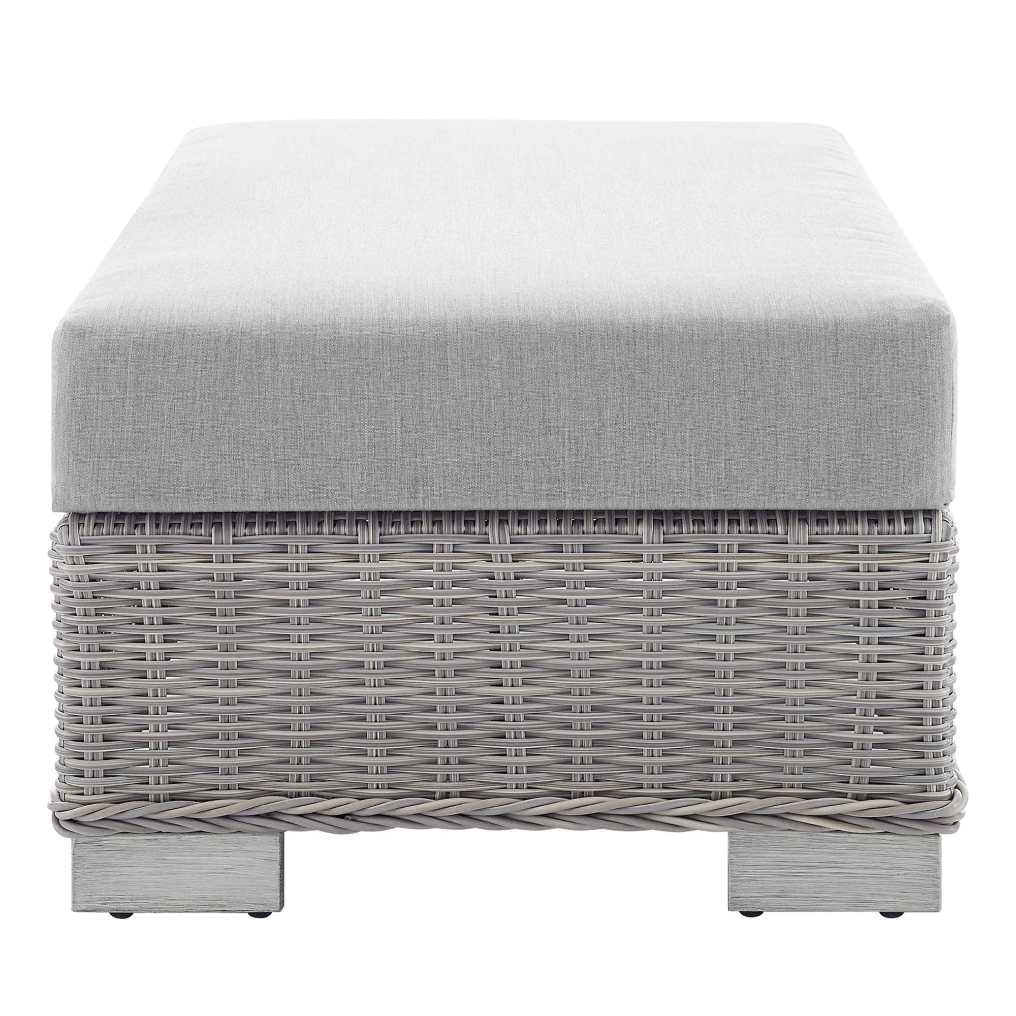 Conway 2-Piece Sunbrella® Outdoor Patio Wicker Rattan Armchair and Ottoman Set by Modway