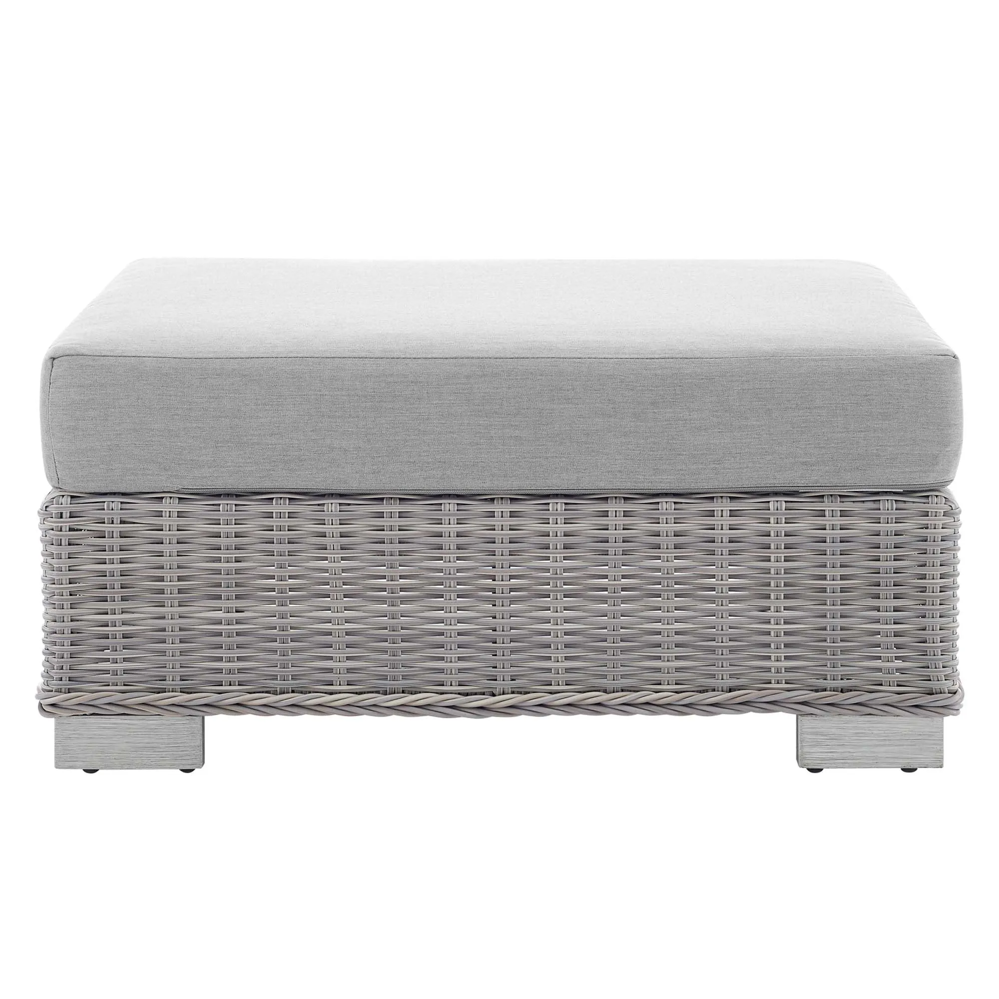 Conway 2-Piece Sunbrella® Outdoor Patio Wicker Rattan Armchair and Ottoman Set by Modway
