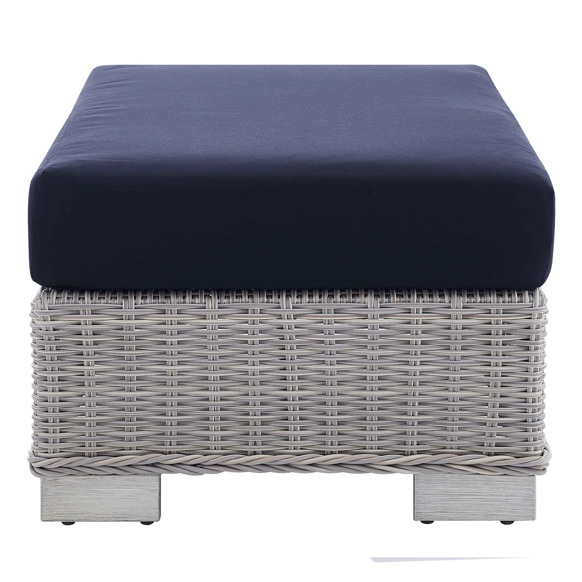 Conway 2-Piece Sunbrella® Outdoor Patio Wicker Rattan Armchair and Ottoman Set by Modway