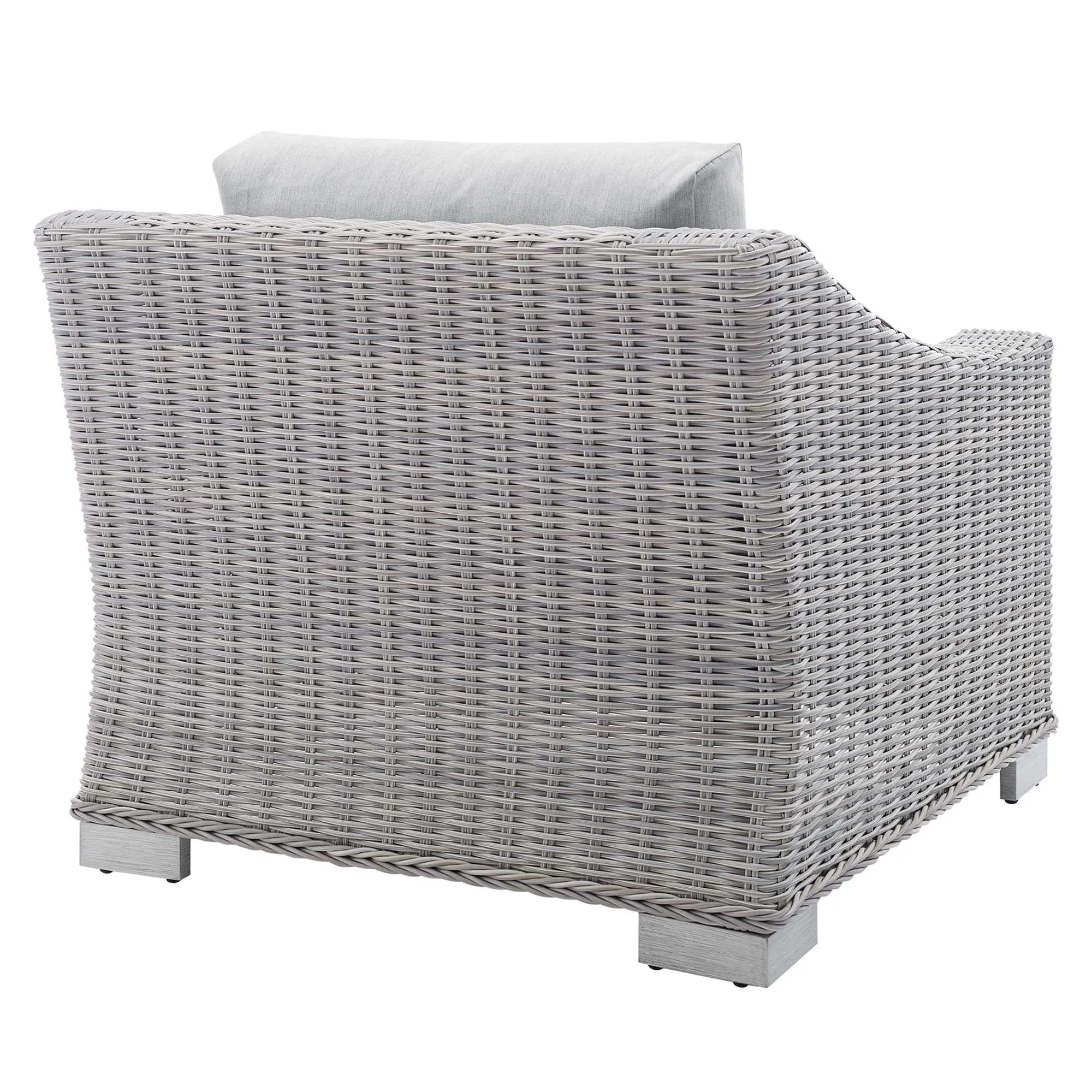 Conway 2-Piece Sunbrella® Outdoor Patio Wicker Rattan Armchair and Ottoman Set by Modway