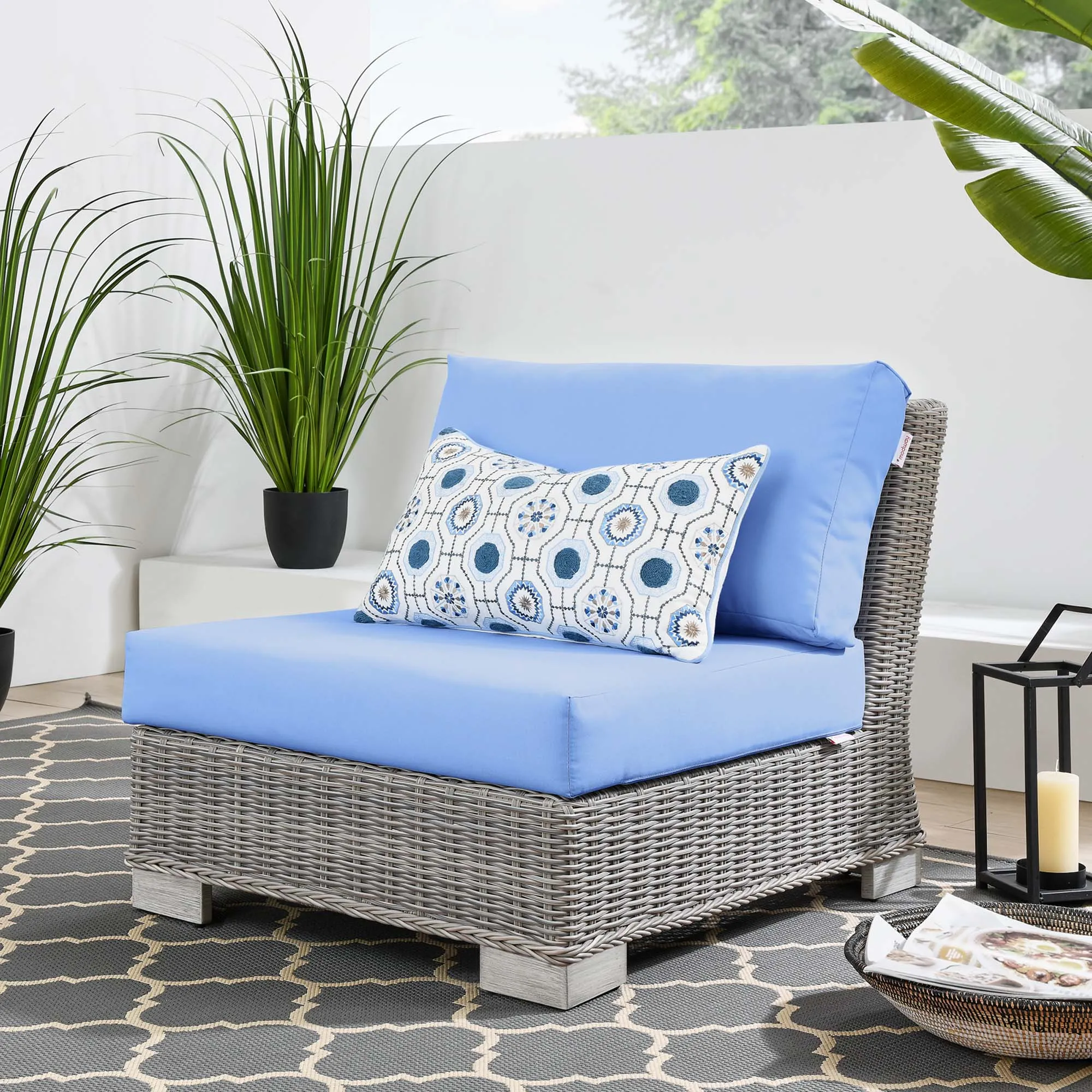 Conway Outdoor Patio Wicker Rattan Armless Chair by Modway