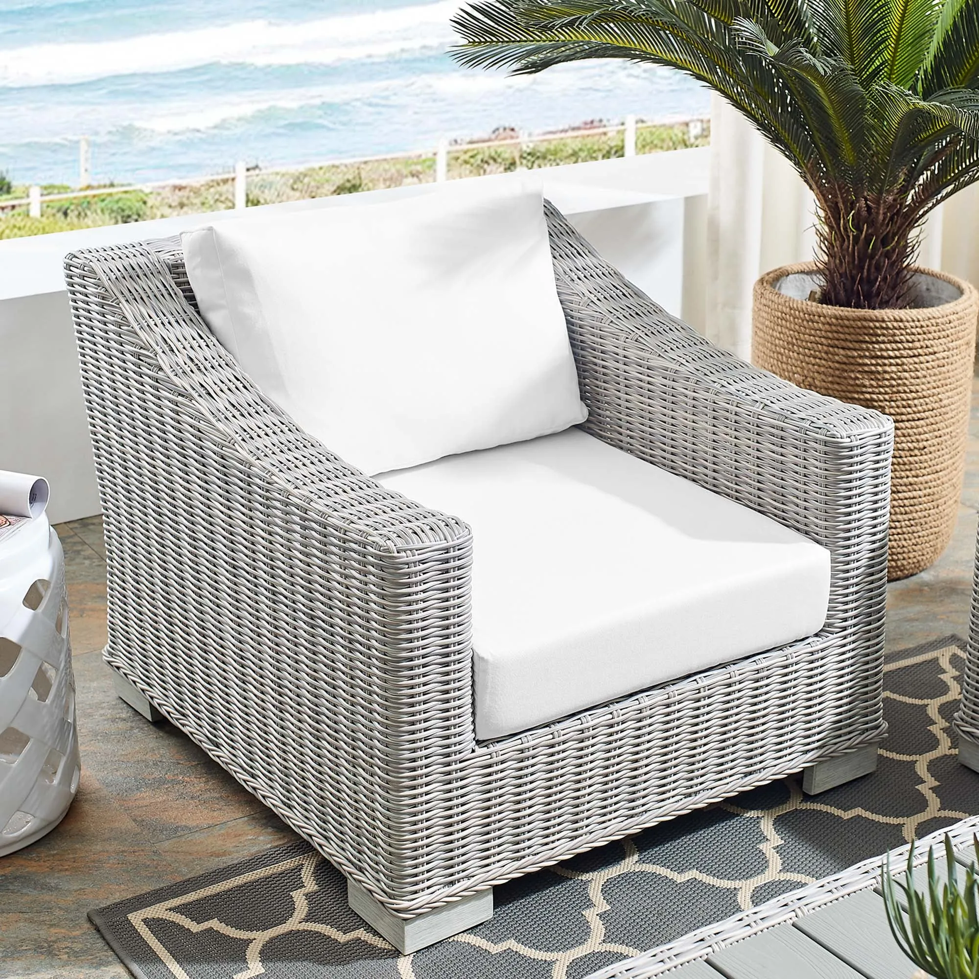Conway Sunbrella® Outdoor Patio Wicker Rattan Armchair by Modway