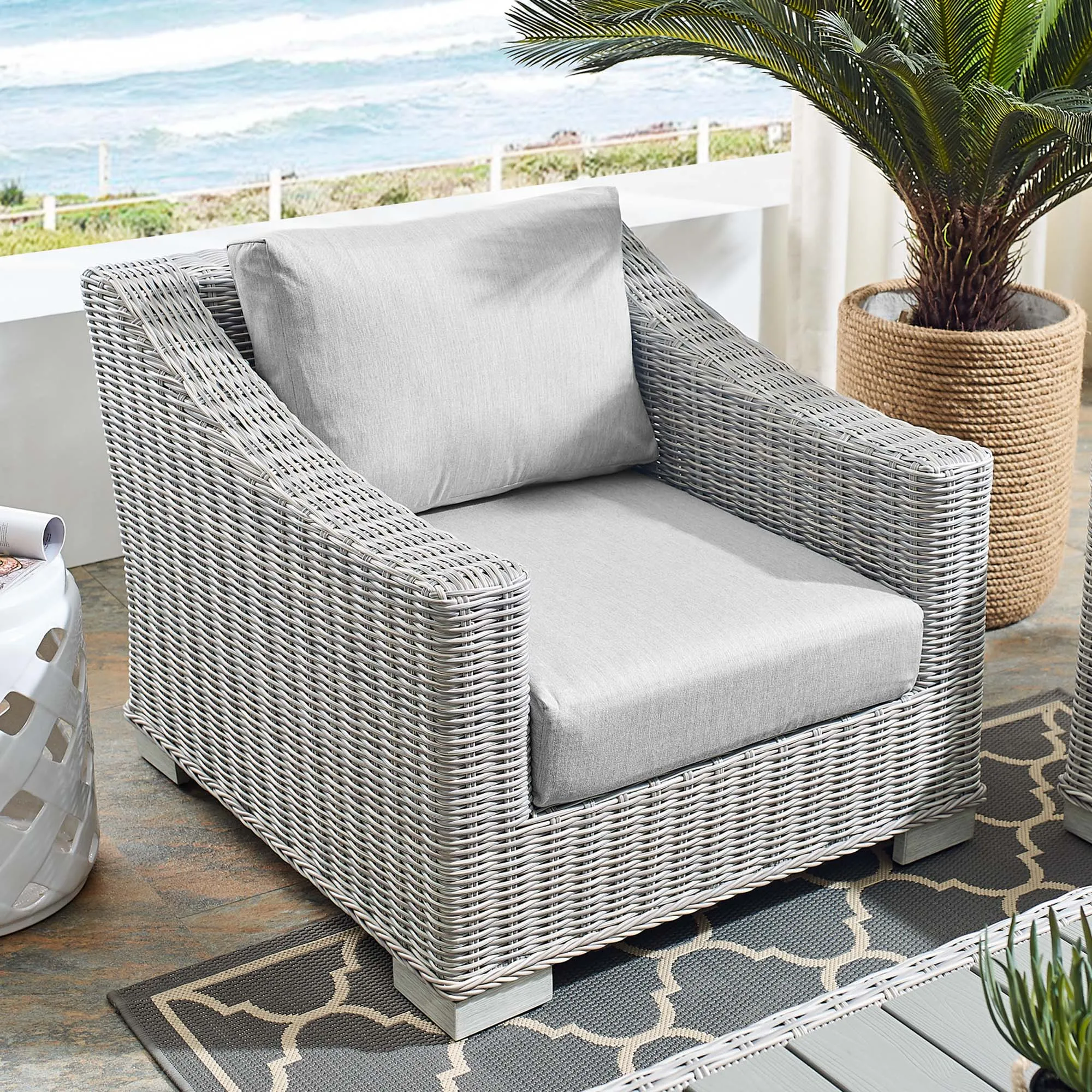 Conway Sunbrella® Outdoor Patio Wicker Rattan Armchair by Modway