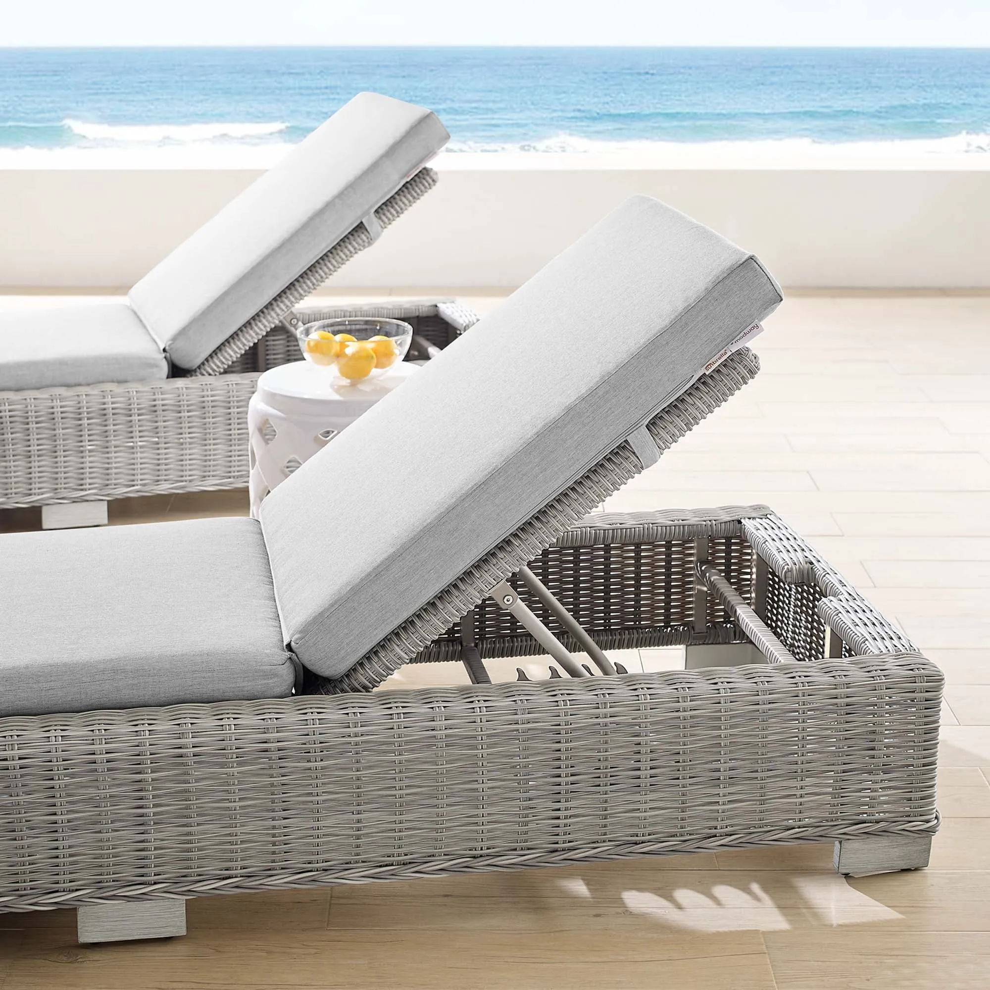 Conway Sunbrella® Outdoor Patio Wicker Rattan Chaise Lounge by Modway