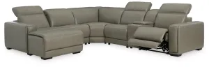 Cori 6 Piece Leather Reclining Sectional