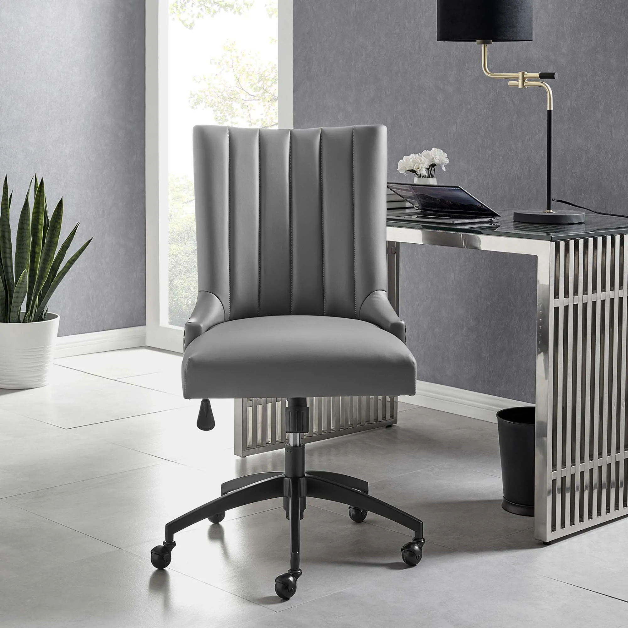 Empower Channel Tufted Vegan Leather Office Chair by Modway