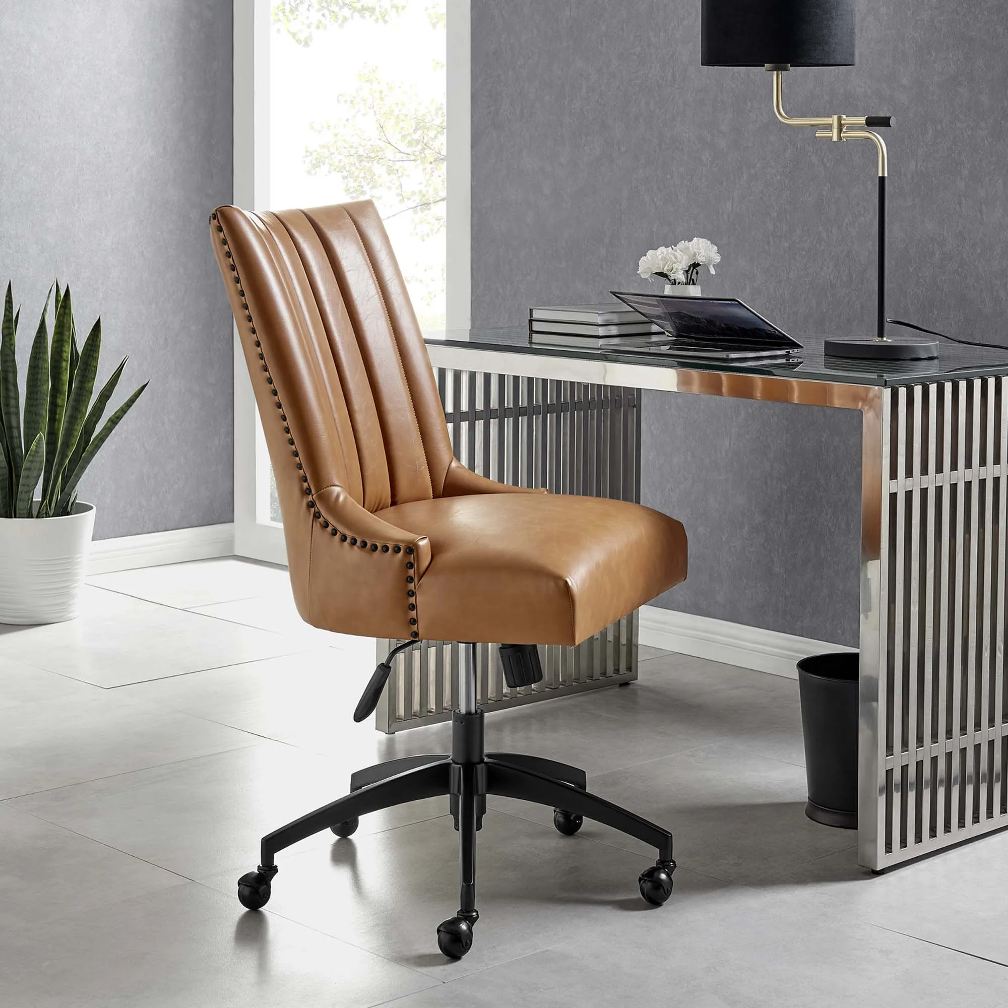 Empower Channel Tufted Vegan Leather Office Chair by Modway