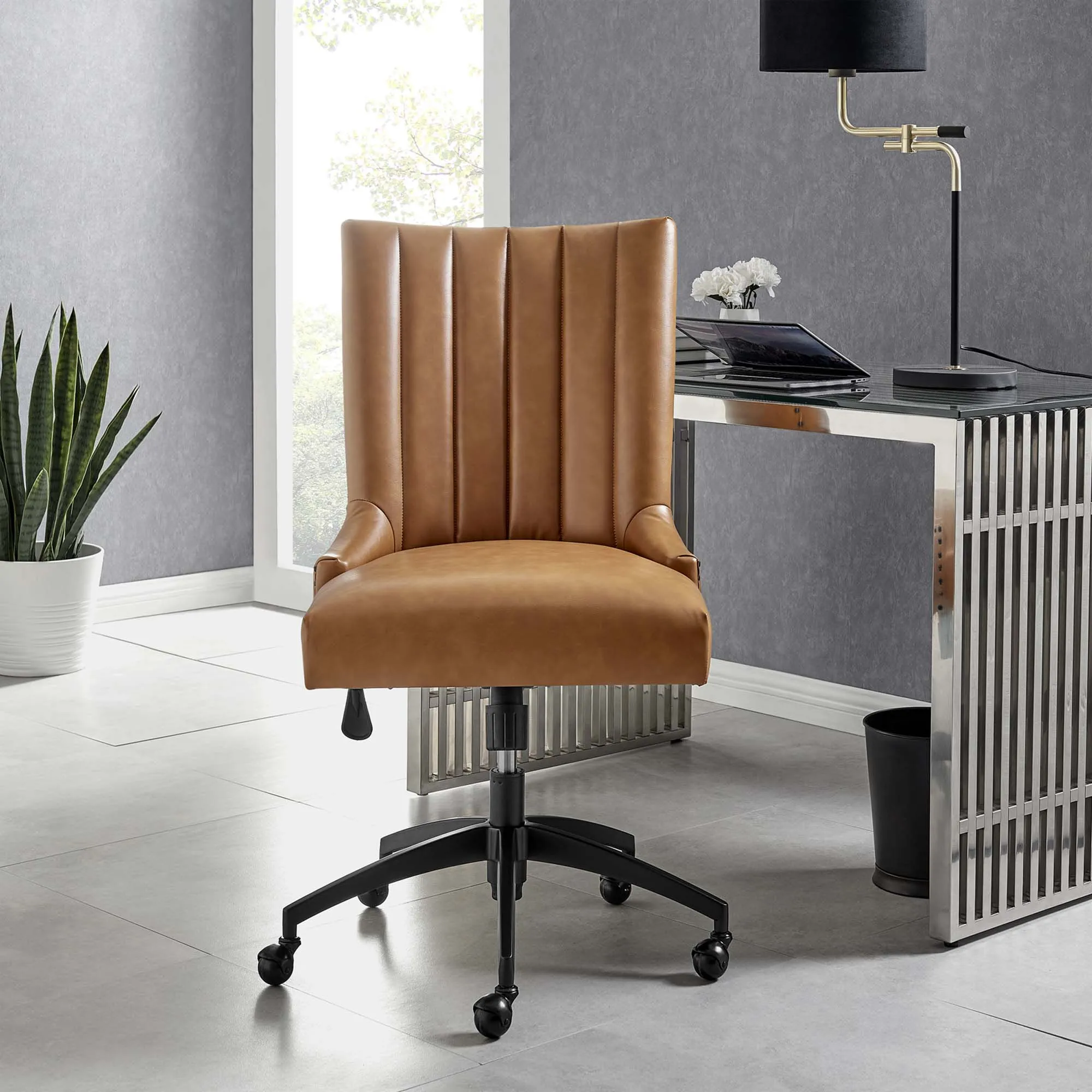 Empower Channel Tufted Vegan Leather Office Chair by Modway