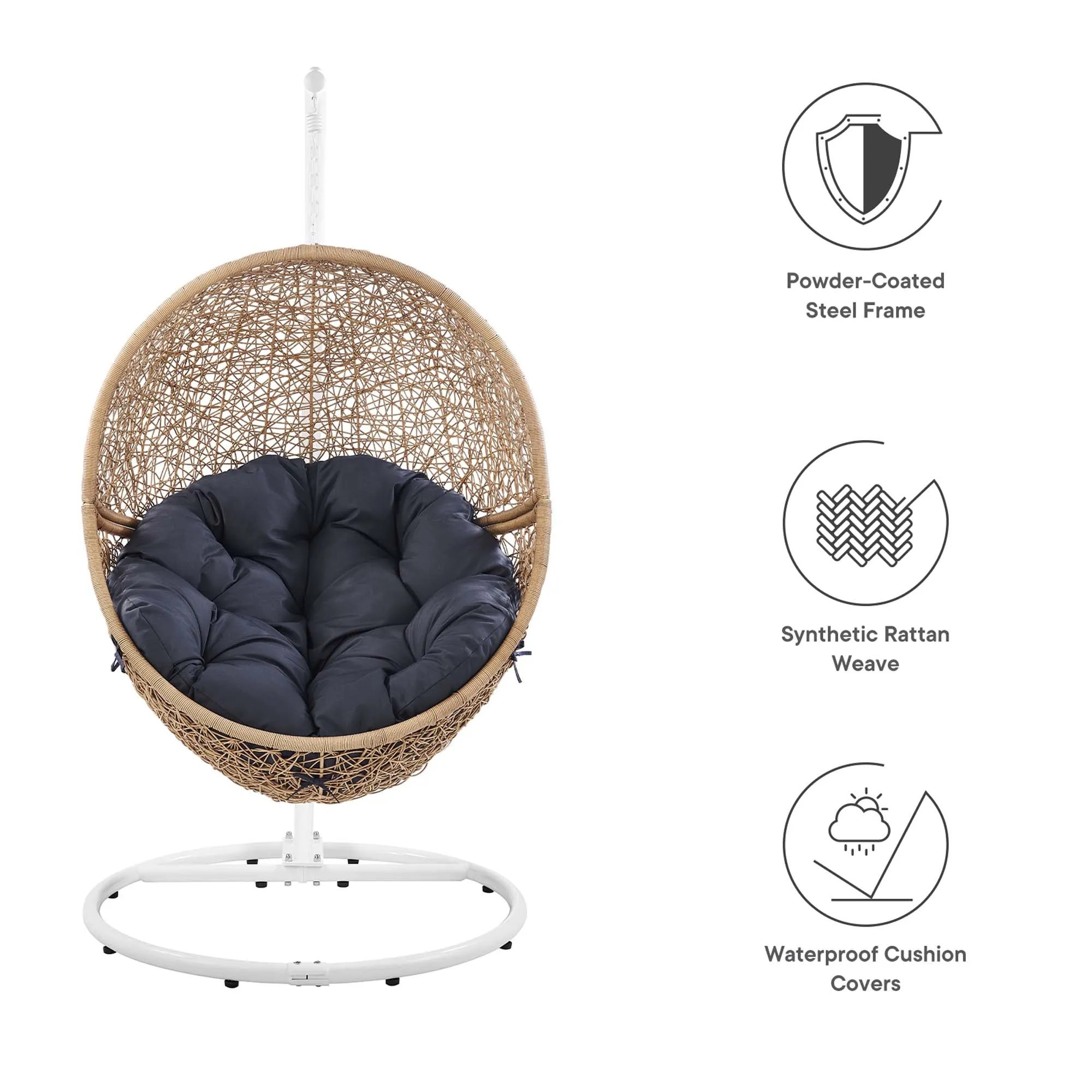 Encase Outdoor Patio Rattan Swing Chair by Modway